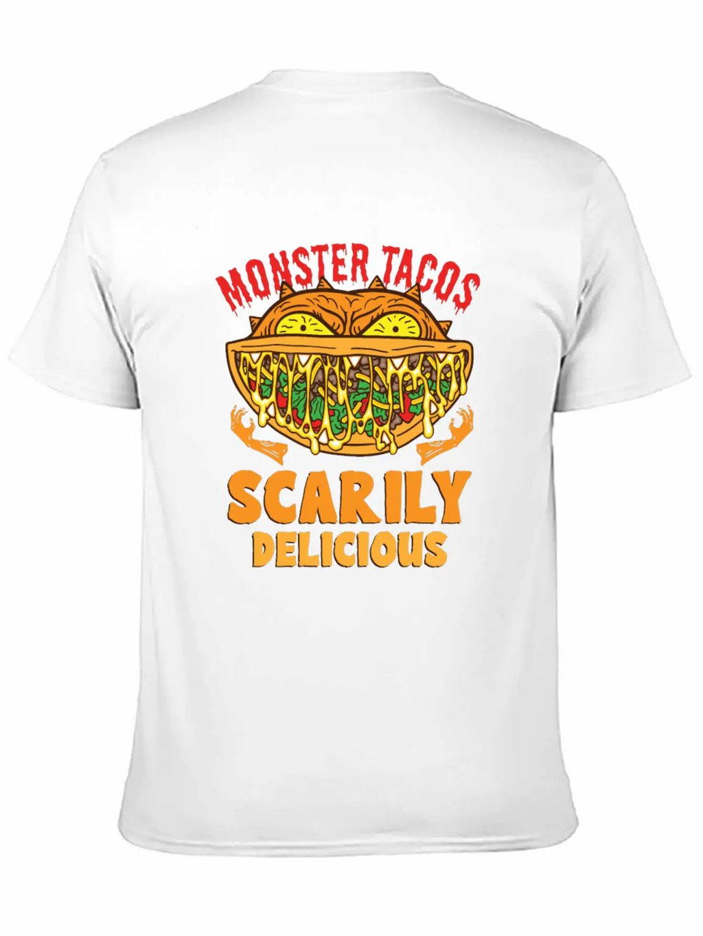 Monster Taco Horror Taco Halloween Taco Costume Unisex Short Sleeve Soft Cotton T-Shirt – Casual Everyday Wear