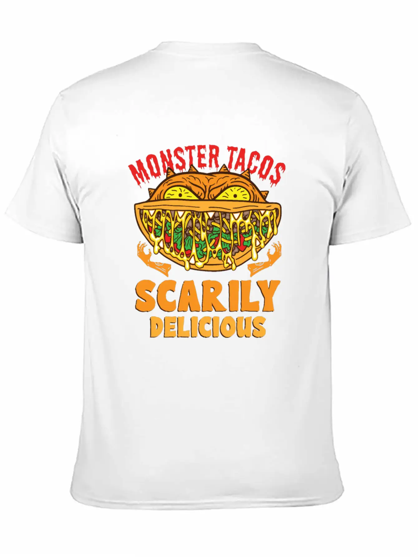 Monster Taco Horror Taco Halloween Taco Costume Unisex Short Sleeve Soft Cotton T-Shirt – Casual Everyday Wear