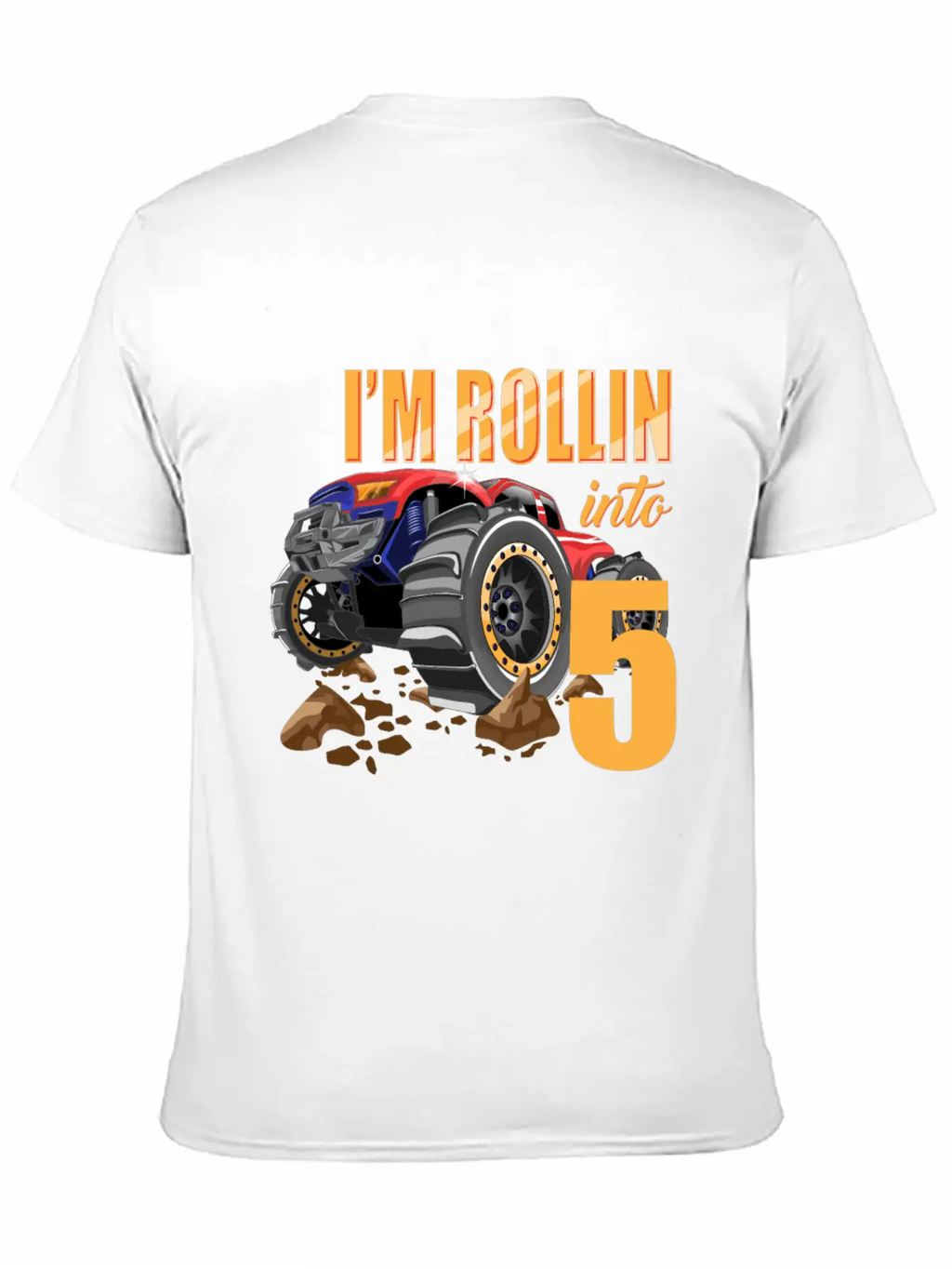 Monster Truck 5th Birthday I'm 5 Year Old Boy Gift Casual Graphic T-Shirt – Simple And Comfortable Daily Wear