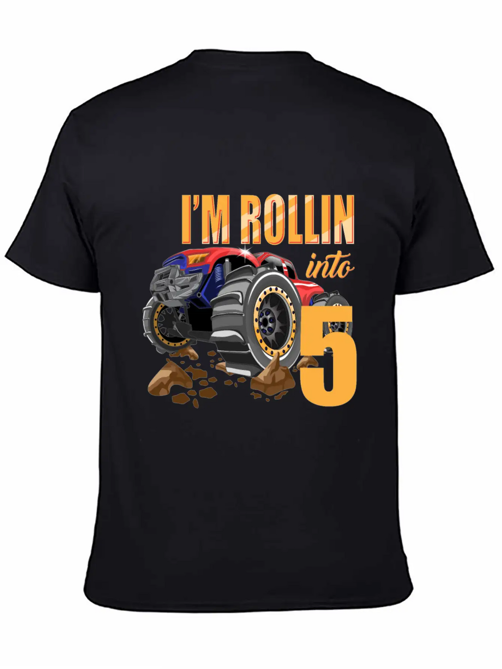 Monster Truck 5th Birthday I'm 5 Year Old Boy Gift Casual Graphic T-Shirt – Simple And Comfortable Daily Wear