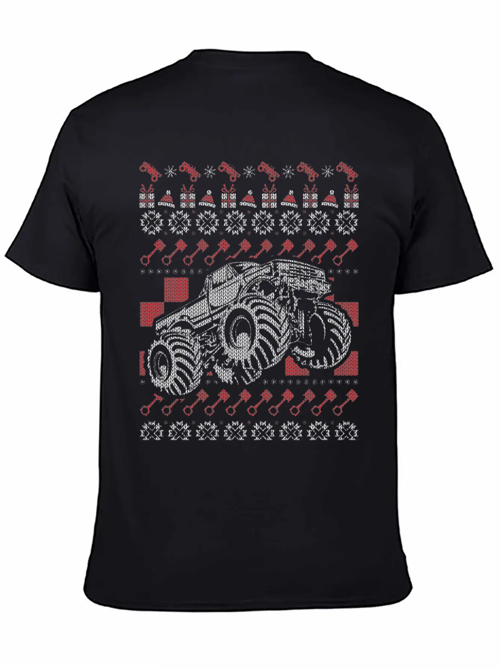 Monster Truck Christmas Unisex Short Sleeve Soft Cotton T-Shirt – Casual Everyday Wear