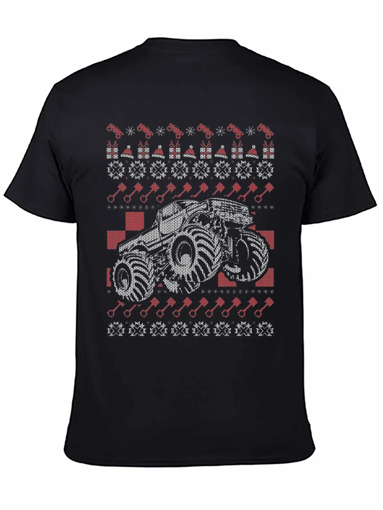 Monster Truck Christmas Unisex Short Sleeve Soft Cotton T-Shirt – Casual Everyday Wear