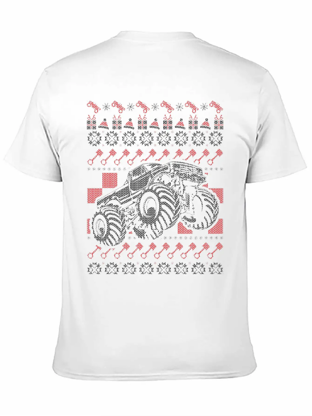 Monster Truck Christmas Unisex Short Sleeve Soft Cotton T-Shirt – Casual Everyday Wear