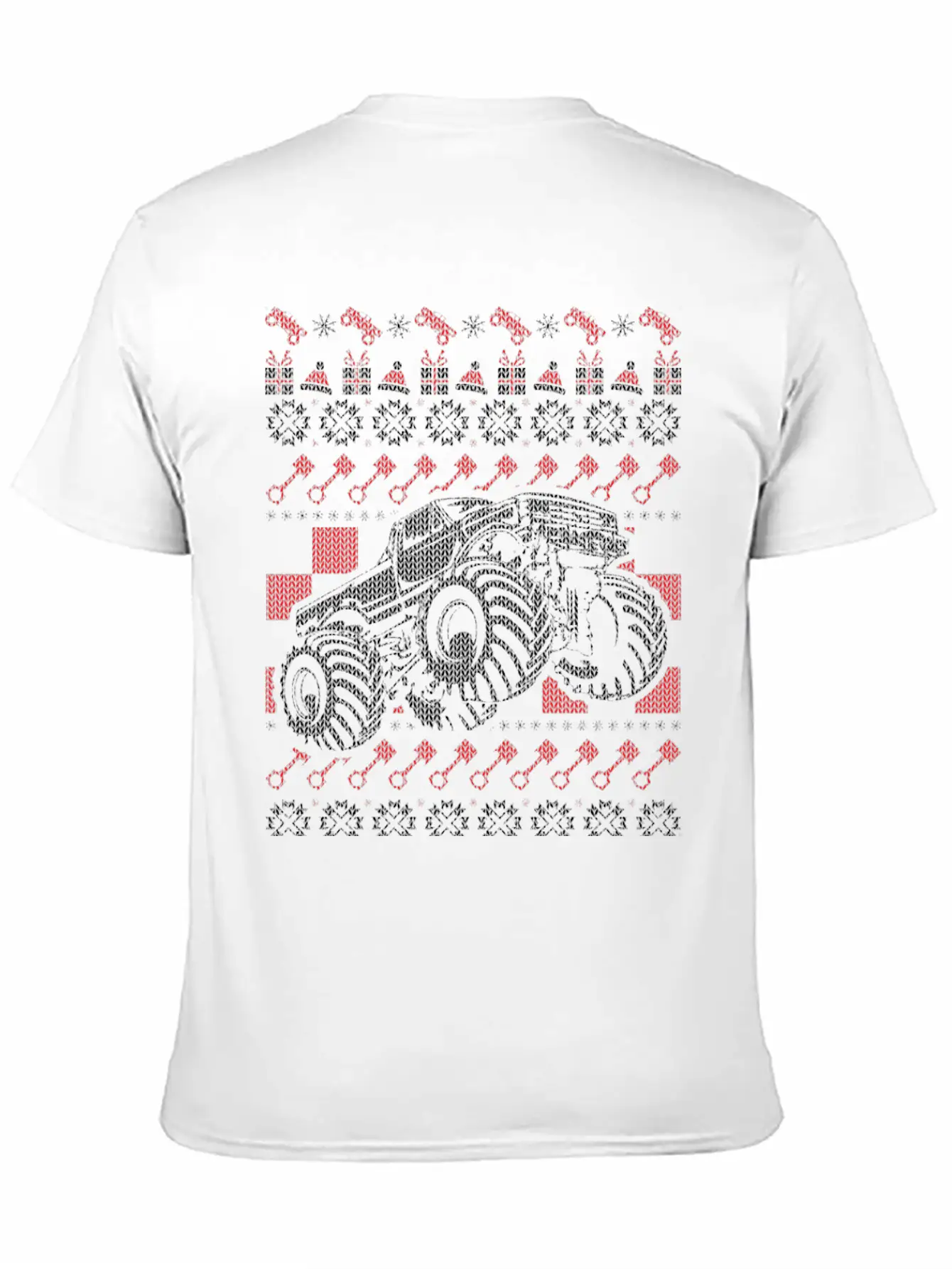 Monster Truck Christmas Unisex Short Sleeve Soft Cotton T-Shirt – Casual Everyday Wear