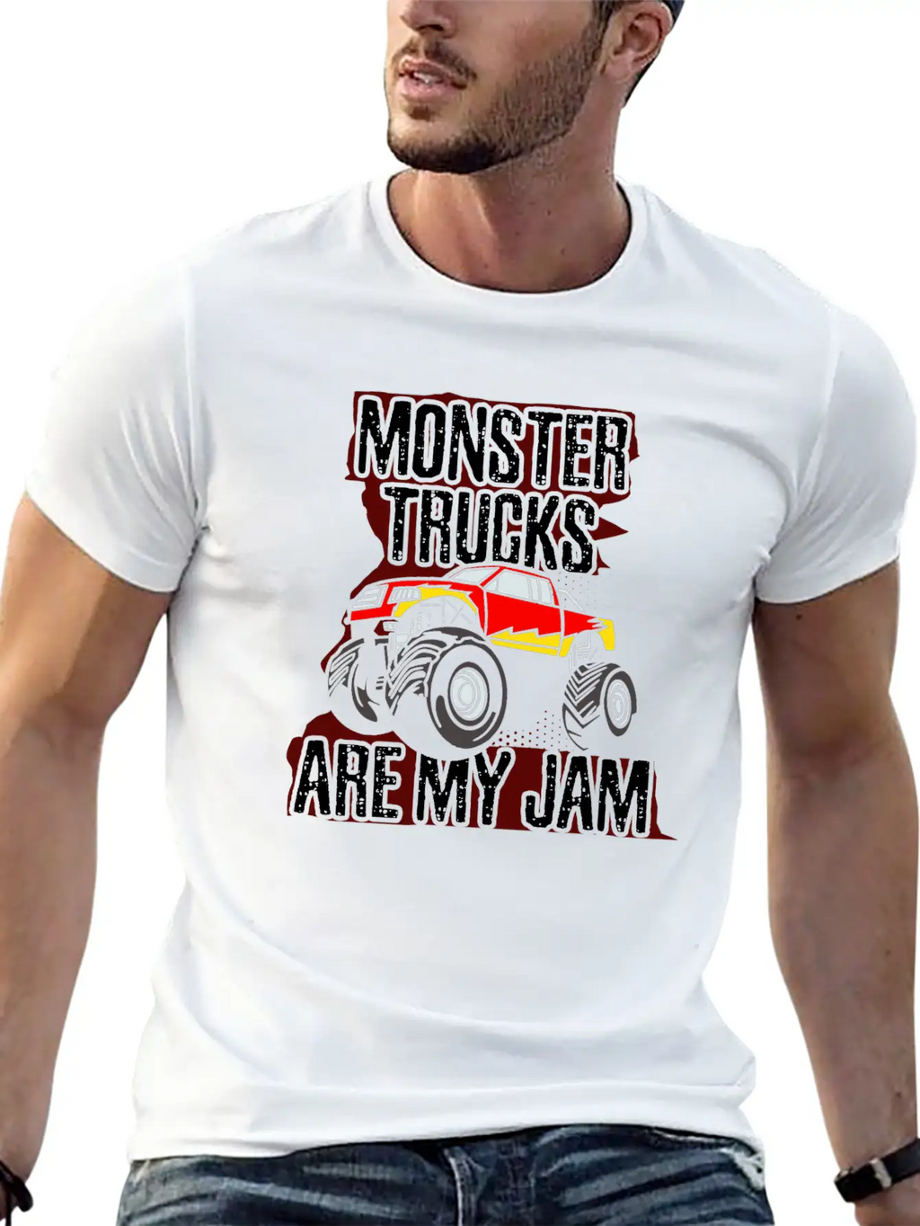 Monster Trucks Are My Jam Car Big Wheels Gift Idea Stylish Everyday T-Shirt – Unisex Basic Cotton Tee