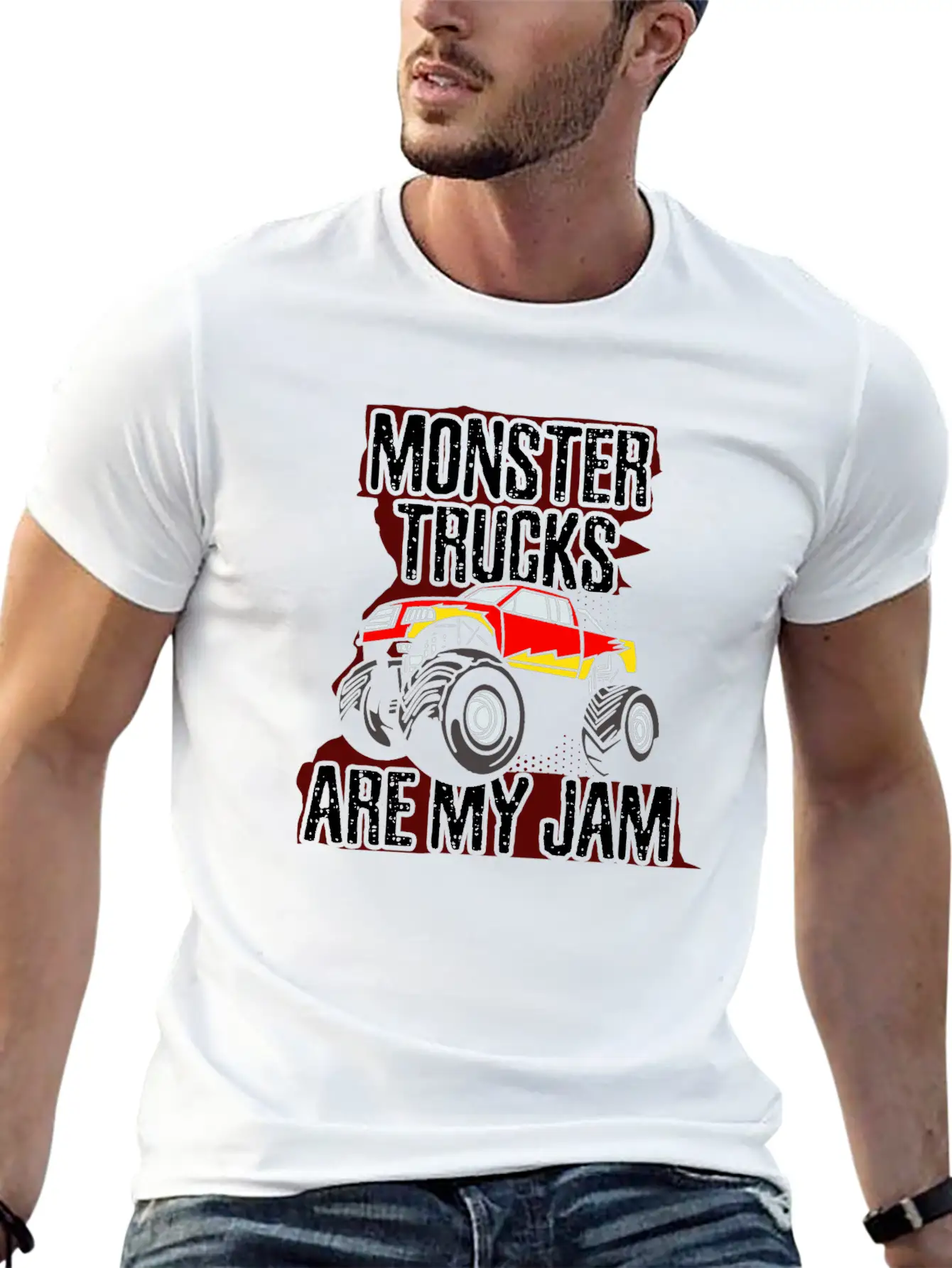 Monster Trucks Are My Jam Car Big Wheels Gift Idea Stylish Everyday T-Shirt – Unisex Basic Cotton Tee