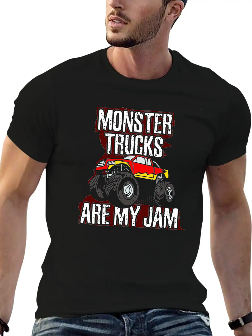 Monster Trucks Are My Jam Car Big Wheels Gift Idea Stylish Everyday T-Shirt – Unisex Basic Cotton Tee