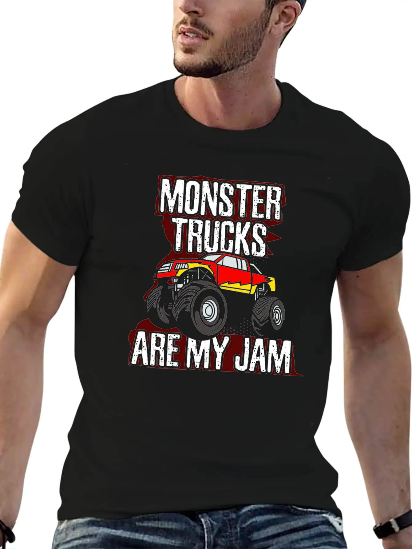 Monster Trucks Are My Jam Car Big Wheels Gift Idea Stylish Everyday T-Shirt – Unisex Basic Cotton Tee