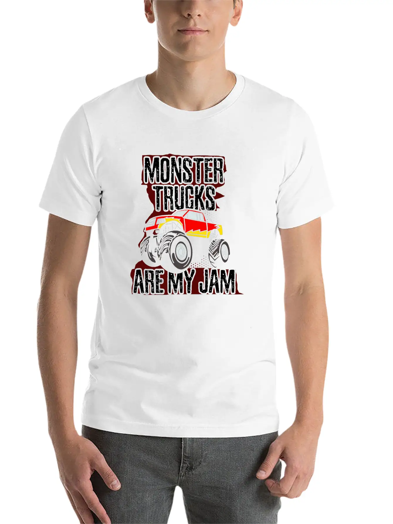 Monster Trucks Are My Jam Car Big Wheels Gift Idea Stylish Everyday T-Shirt – Unisex Basic Cotton Tee