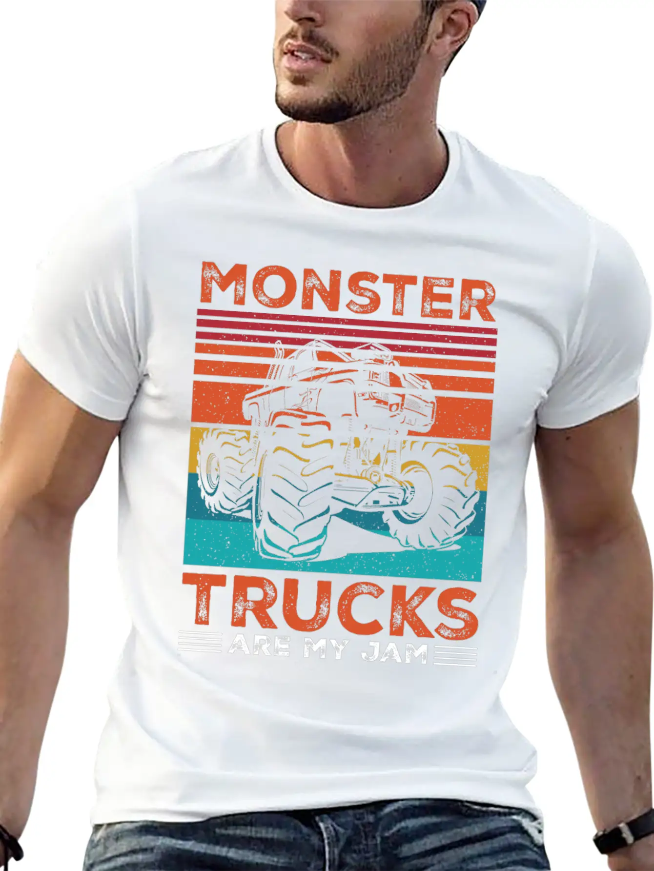 Monster Trucks Are My Jam Cool Monster Truck Quote Unisex Casual T-Shirt – Clean Design For Daily Comfort