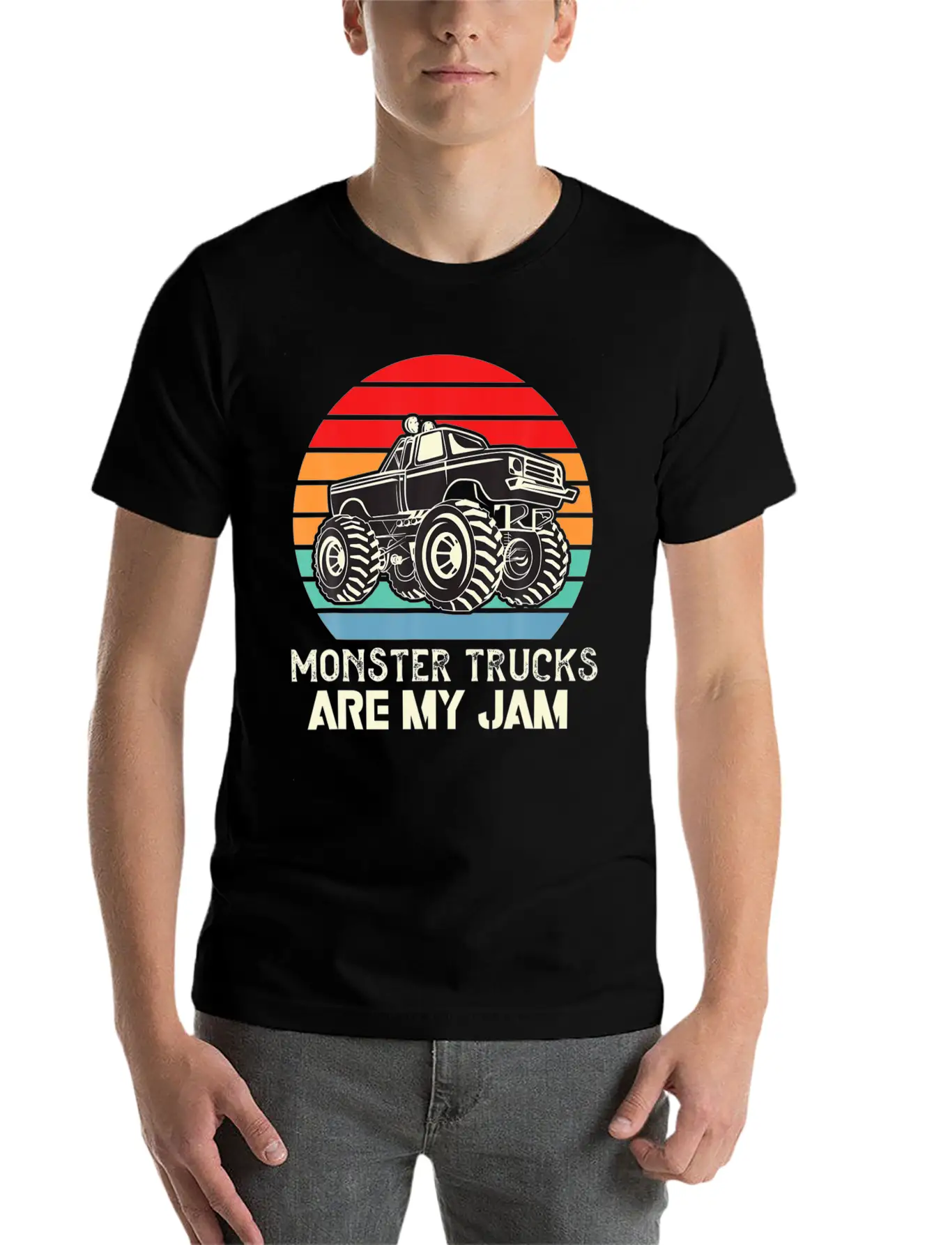 Monster Trucks Are My Jam Unisex Casual T-Shirt – Clean Design For Daily Comfort