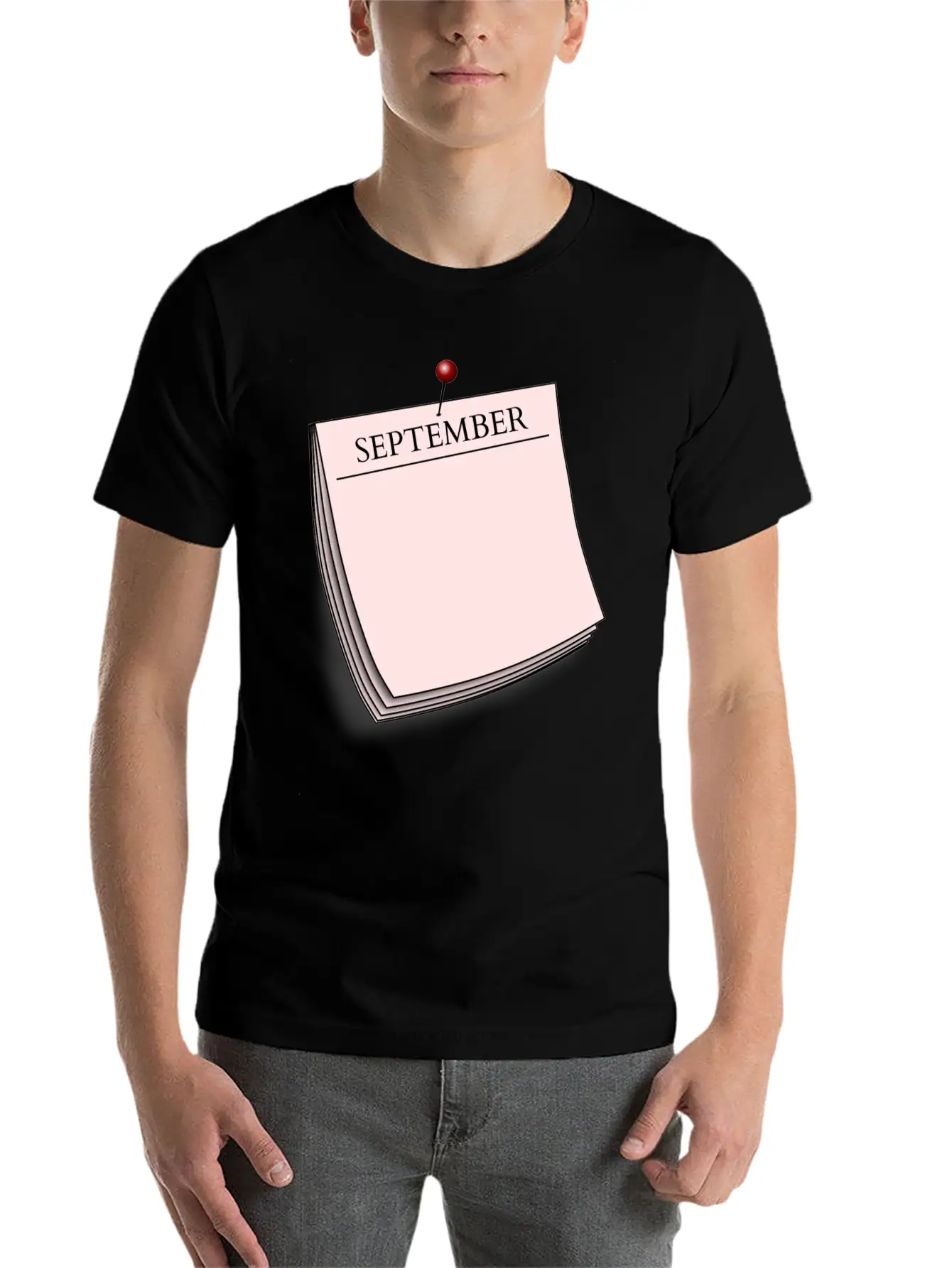 Monthly Note September Unisex Short Sleeve Soft Cotton T-Shirt – Casual Everyday Wear