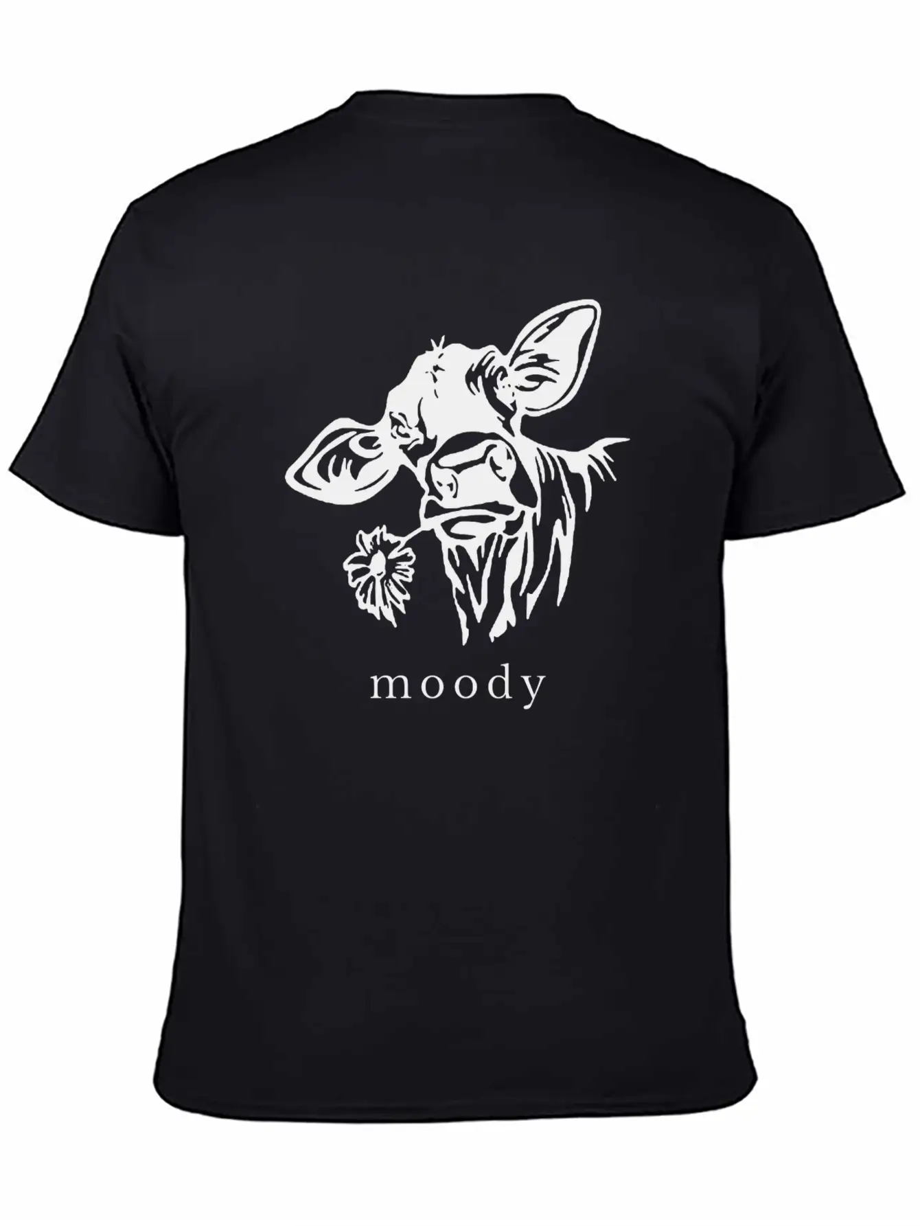 Moody Cow Funny Saying Punny Stylish Everyday T-Shirt – Unisex Basic Cotton Tee