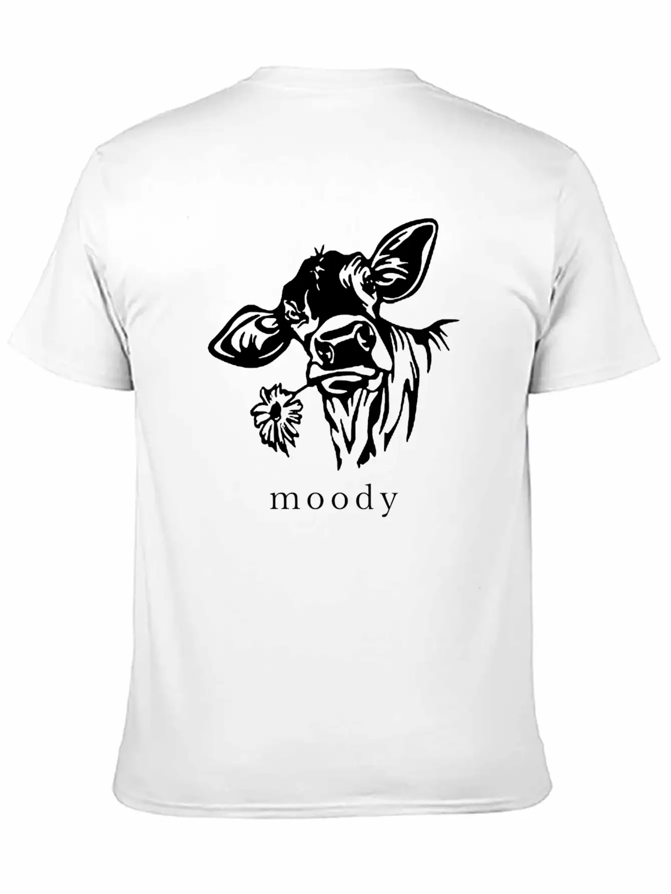 Moody Cow Funny Saying Punny Stylish Everyday T-Shirt – Unisex Basic Cotton Tee