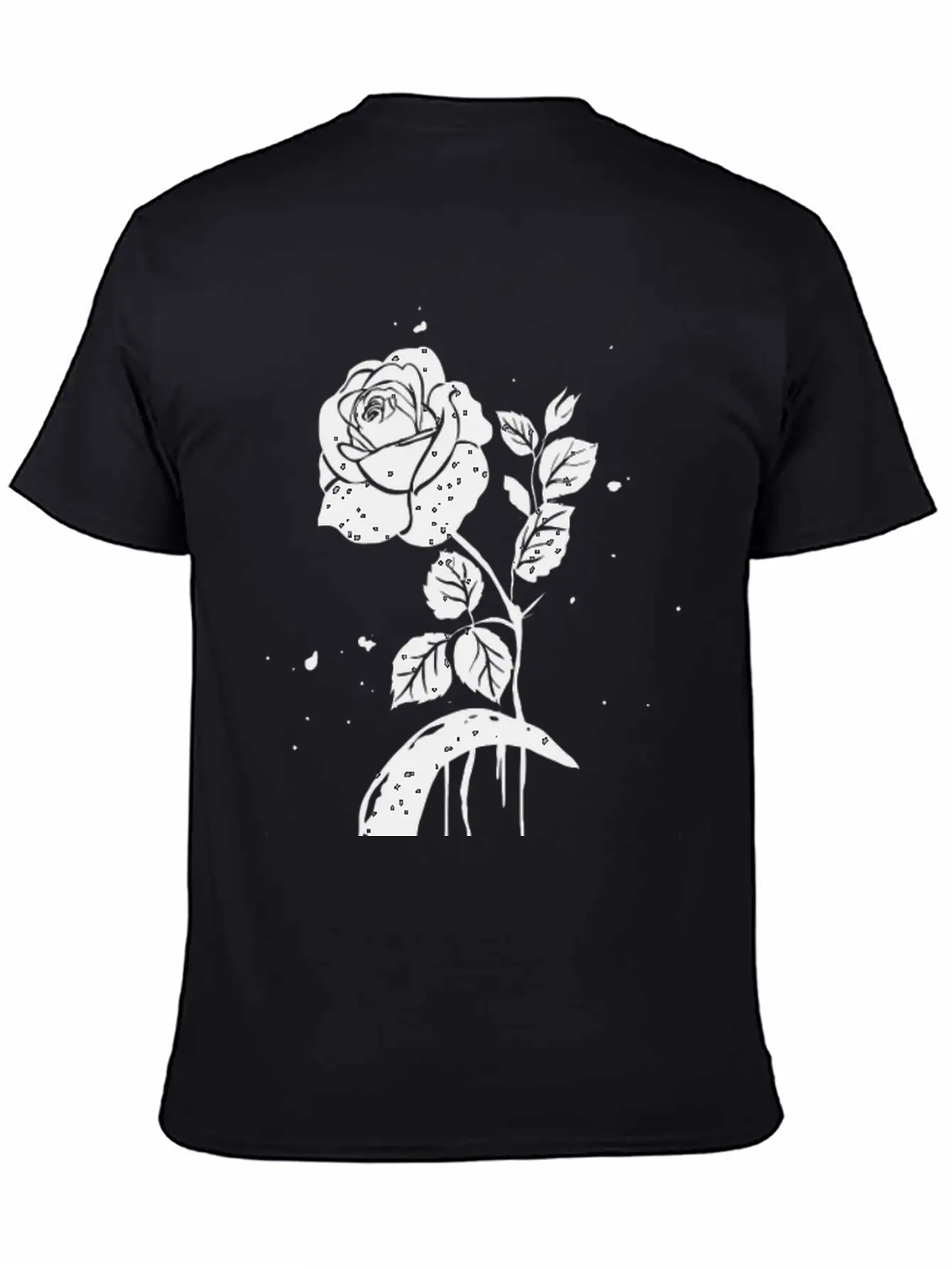 Moon And Rose Graphic Breathable Soft Cotton T-Shirt – Timeless Casual Look