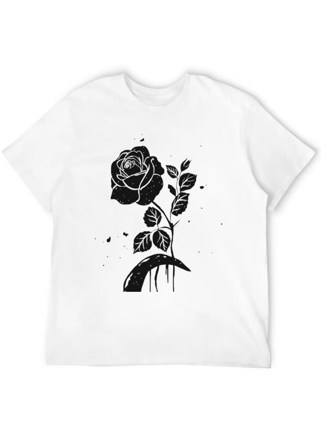Moon And Rose Graphic Breathable Soft Cotton T-Shirt – Timeless Casual Look