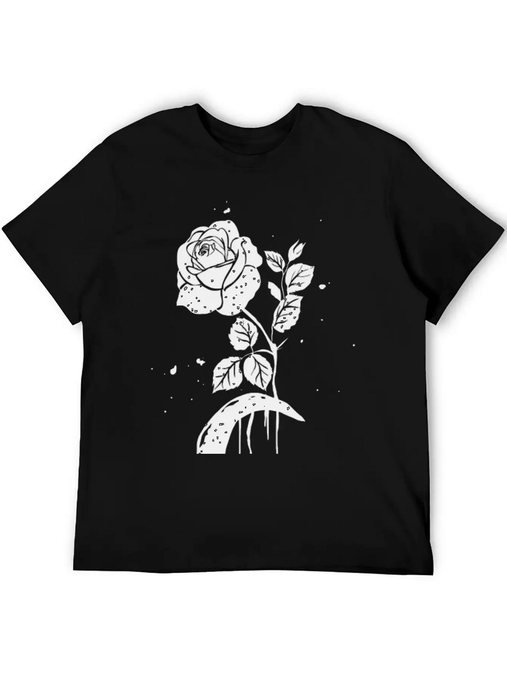 Moon And Rose Graphic Breathable Soft Cotton T-Shirt – Timeless Casual Look