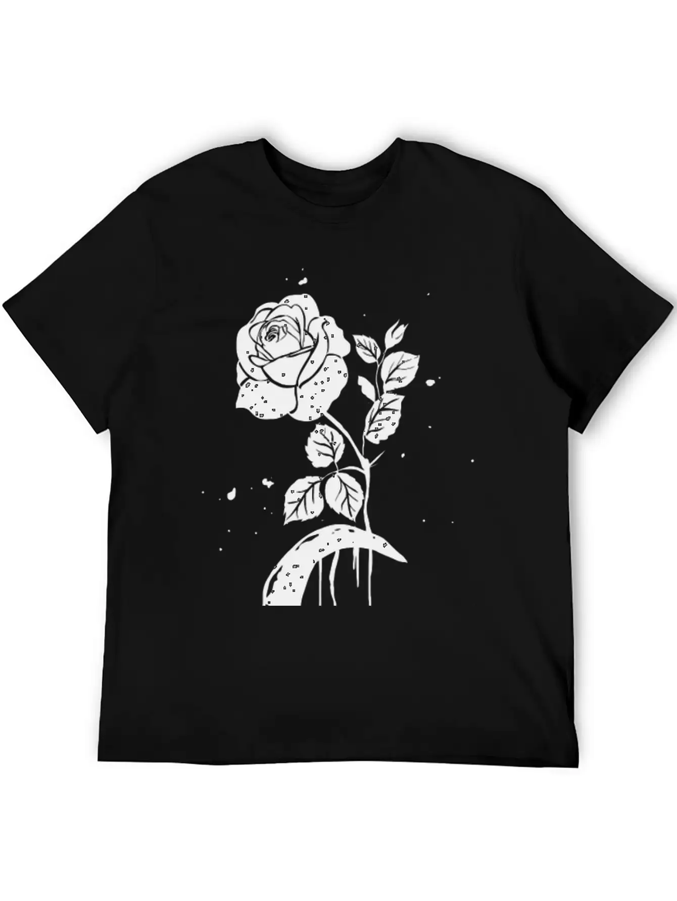 Moon And Rose Graphic Breathable Soft Cotton T-Shirt – Timeless Casual Look