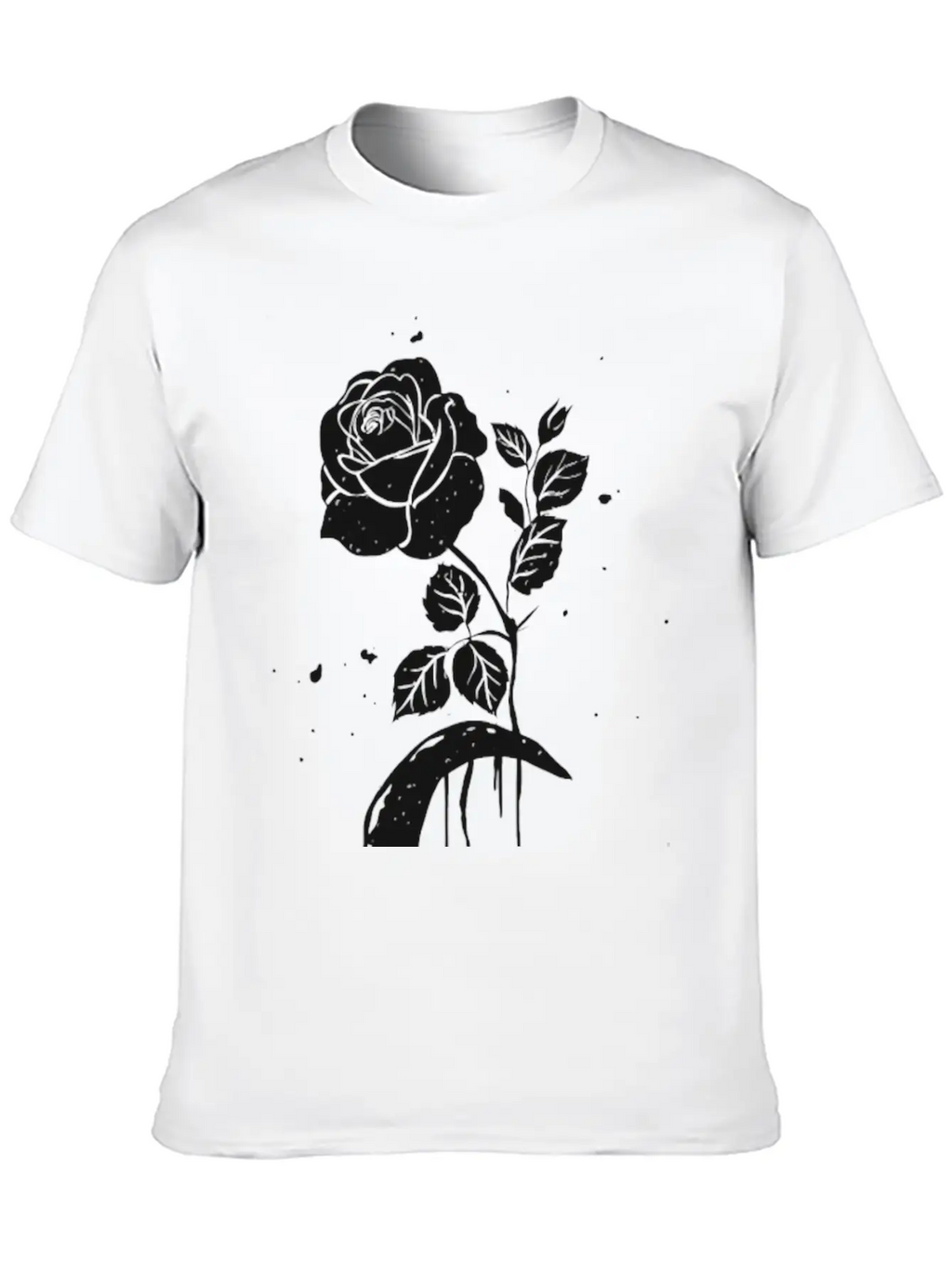 Moon And Rose Graphic Breathable Soft Cotton T-Shirt – Timeless Casual Look