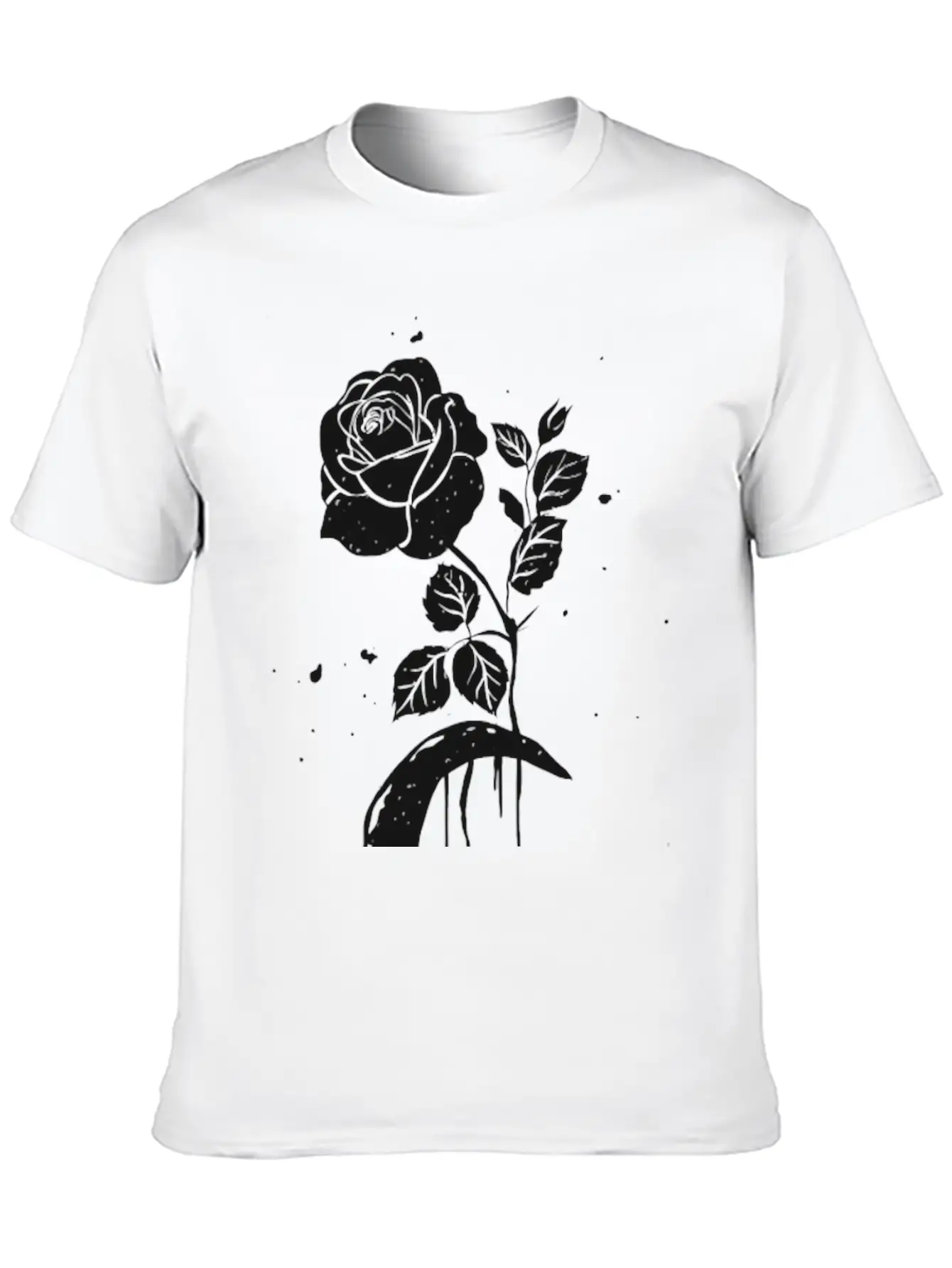 Moon And Rose Graphic Breathable Soft Cotton T-Shirt – Timeless Casual Look