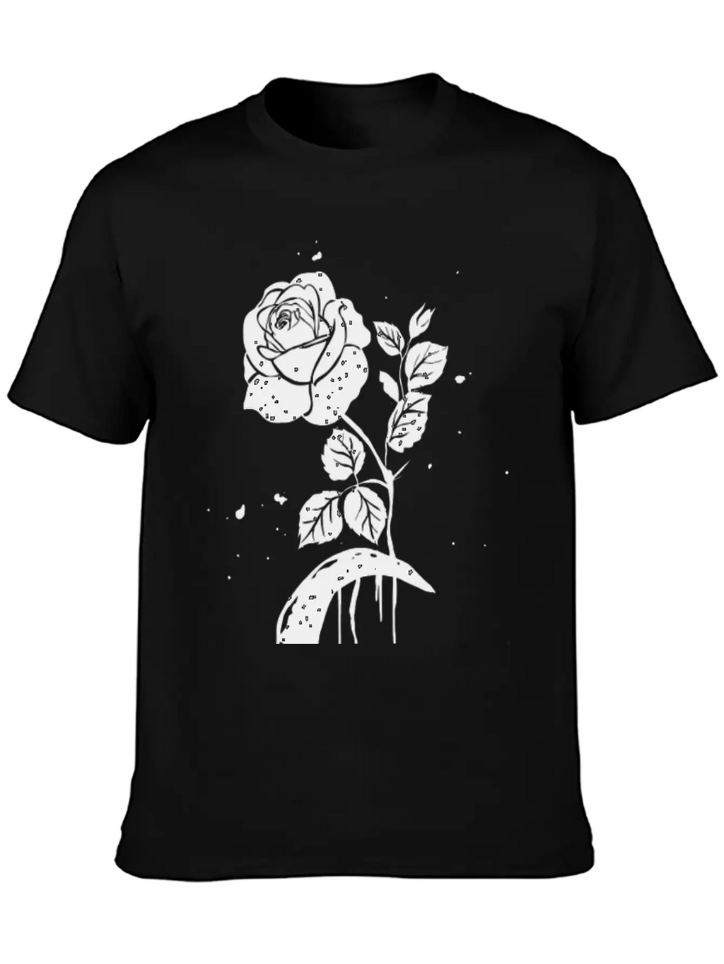 Moon And Rose Graphic Breathable Soft Cotton T-Shirt – Timeless Casual Look