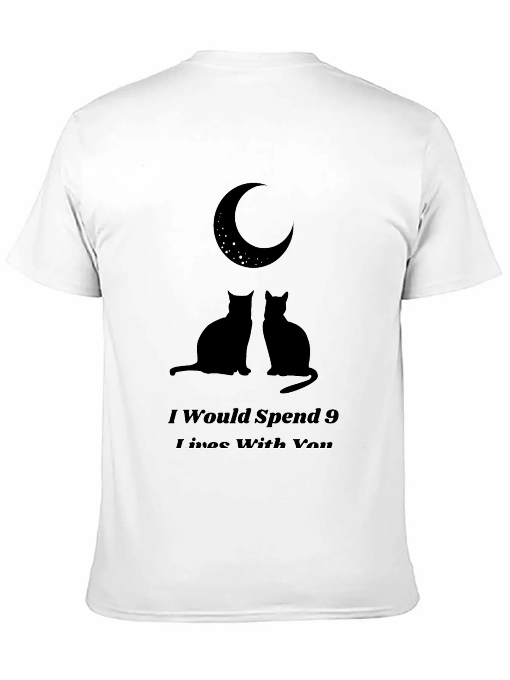 Moon Cat Love Unisex Short Sleeve Soft Cotton T-Shirt – Casual Everyday Wear