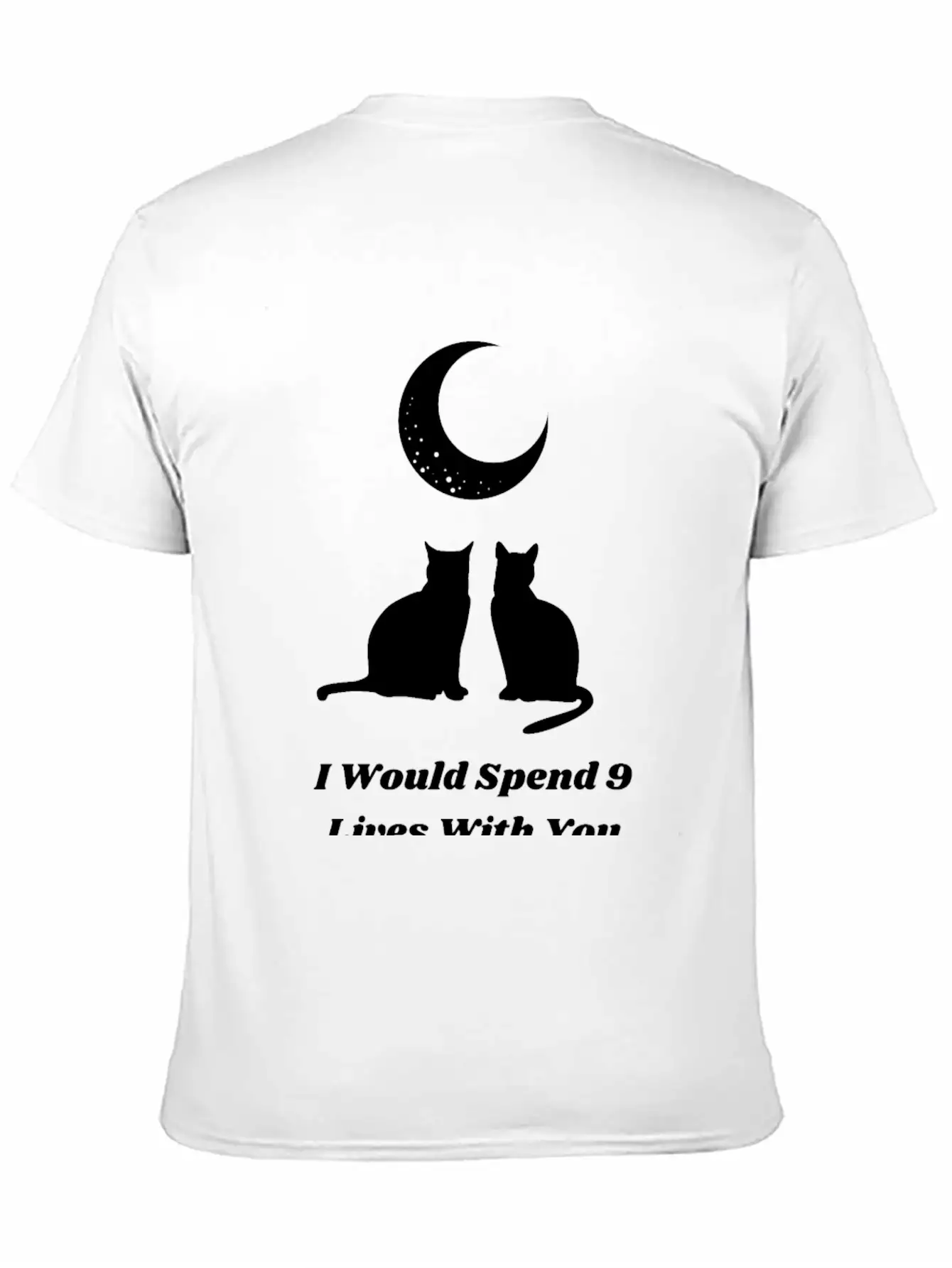 Moon Cat Love Unisex Short Sleeve Soft Cotton T-Shirt – Casual Everyday Wear
