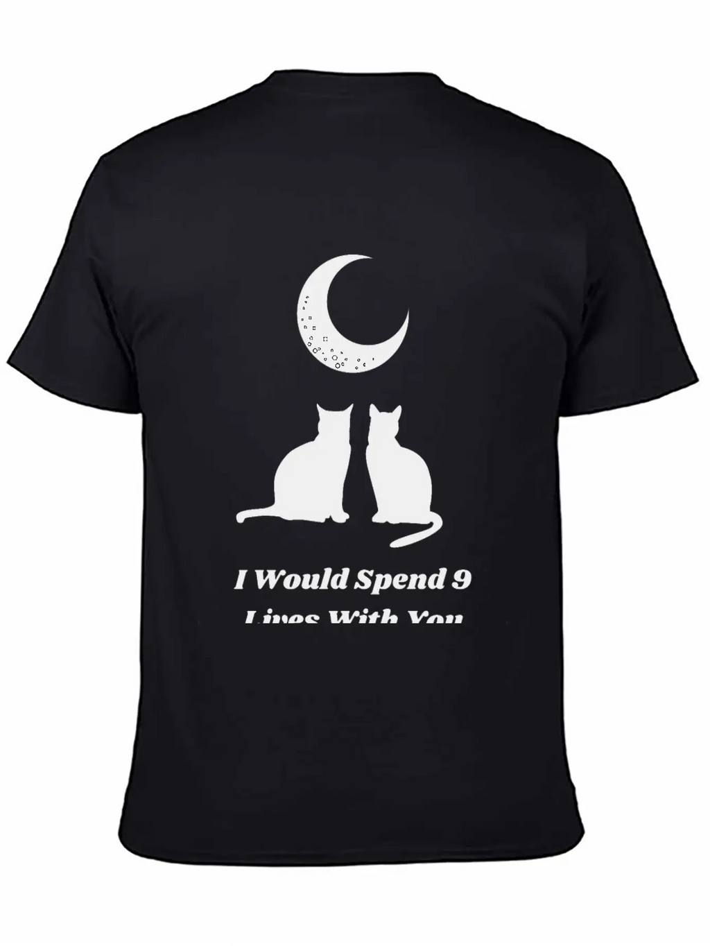 Moon Cat Love Unisex Short Sleeve Soft Cotton T-Shirt – Casual Everyday Wear