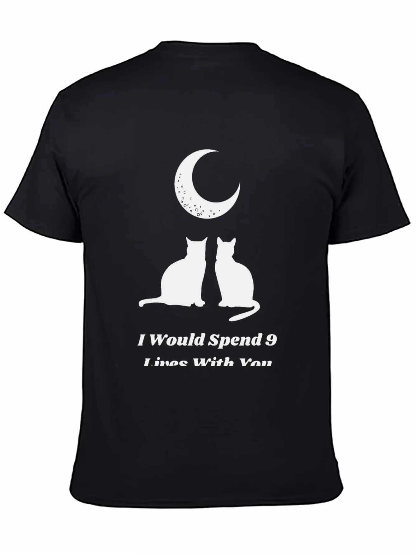 Moon Cat Love Unisex Short Sleeve Soft Cotton T-Shirt – Casual Everyday Wear