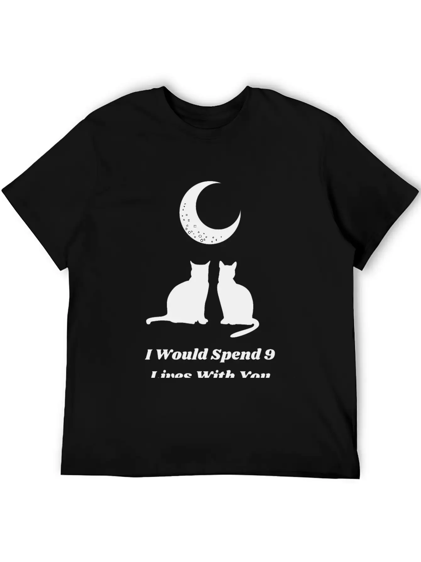 Moon Cat Love Unisex Short Sleeve Soft Cotton T-Shirt – Casual Everyday Wear