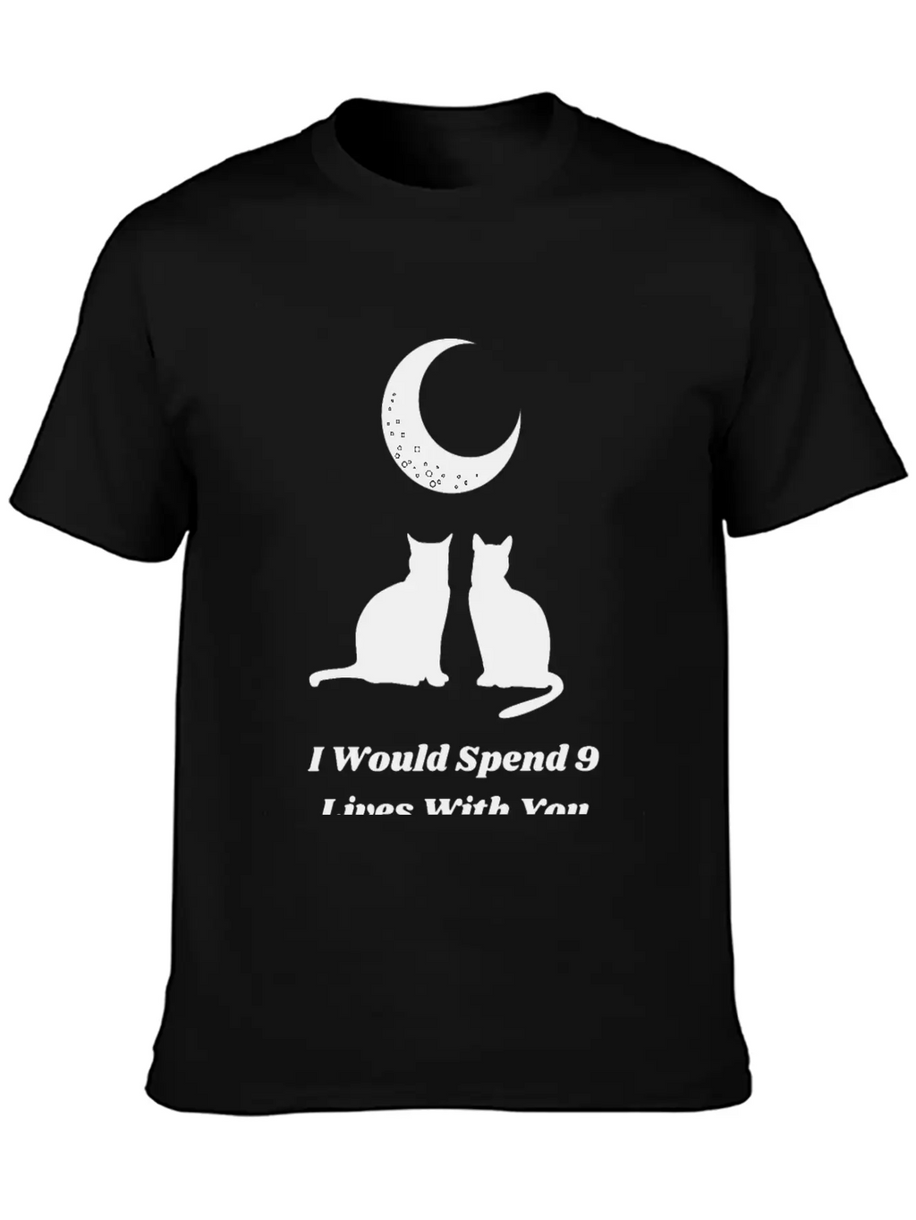 Moon Cat Love Unisex Short Sleeve Soft Cotton T-Shirt – Casual Everyday Wear