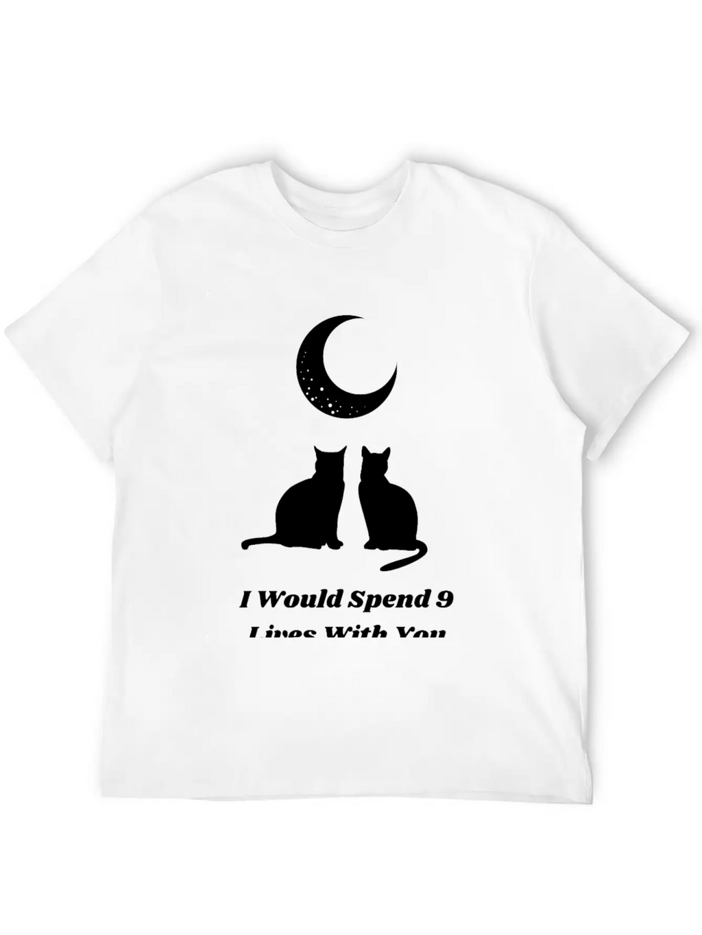 Moon Cat Love Unisex Short Sleeve Soft Cotton T-Shirt – Casual Everyday Wear