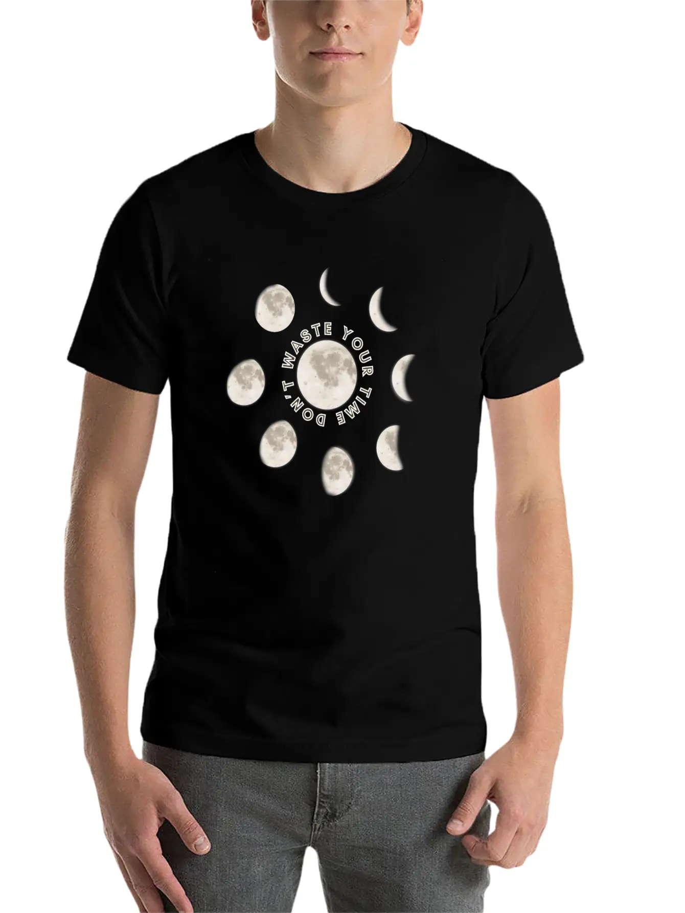 Moon Phases Motivational Quote Unisex Casual T-Shirt – Clean Design For Daily Comfort