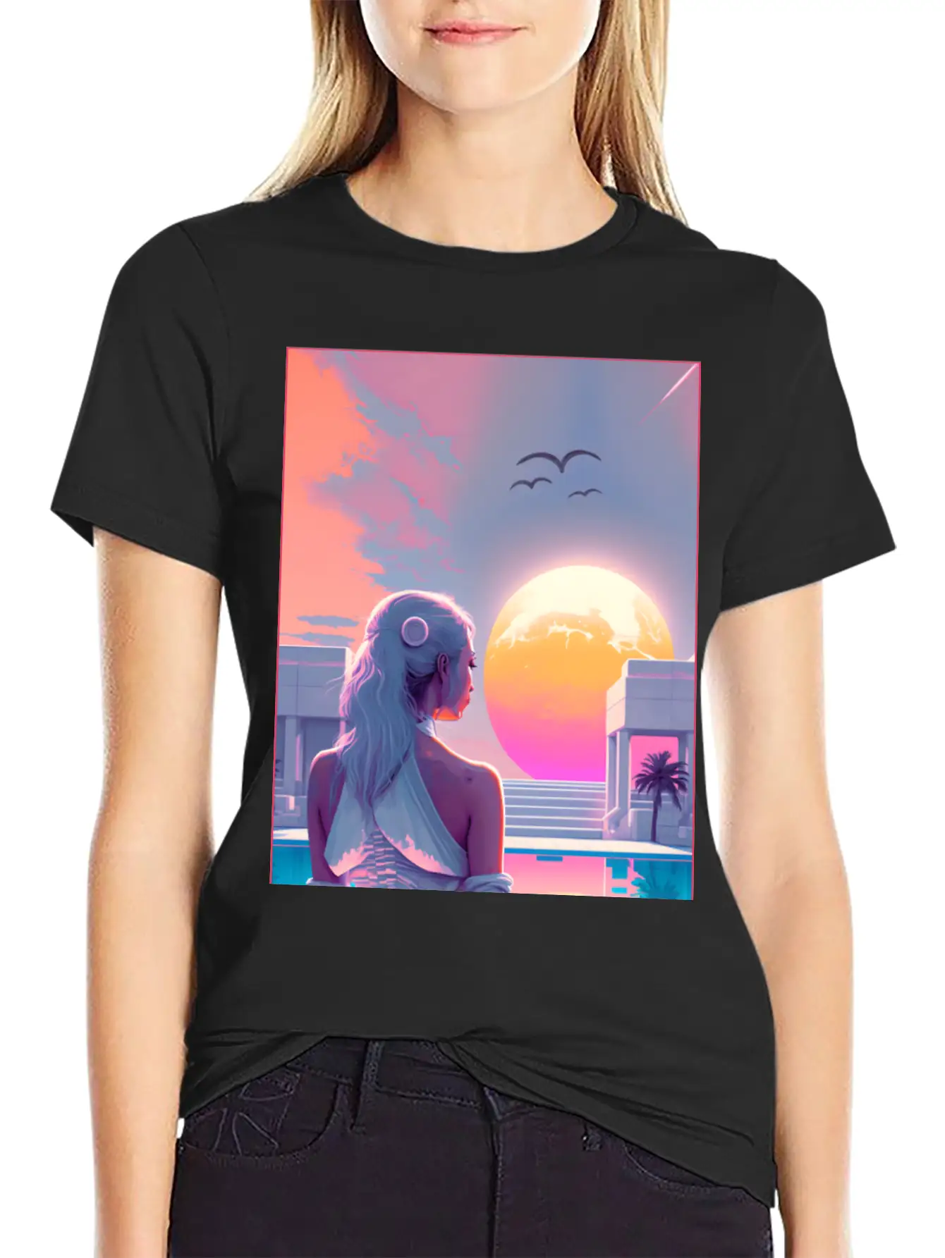 MoonLight - Vaporwave Style Casual Graphic T-Shirt – Simple And Comfortable Daily Wear