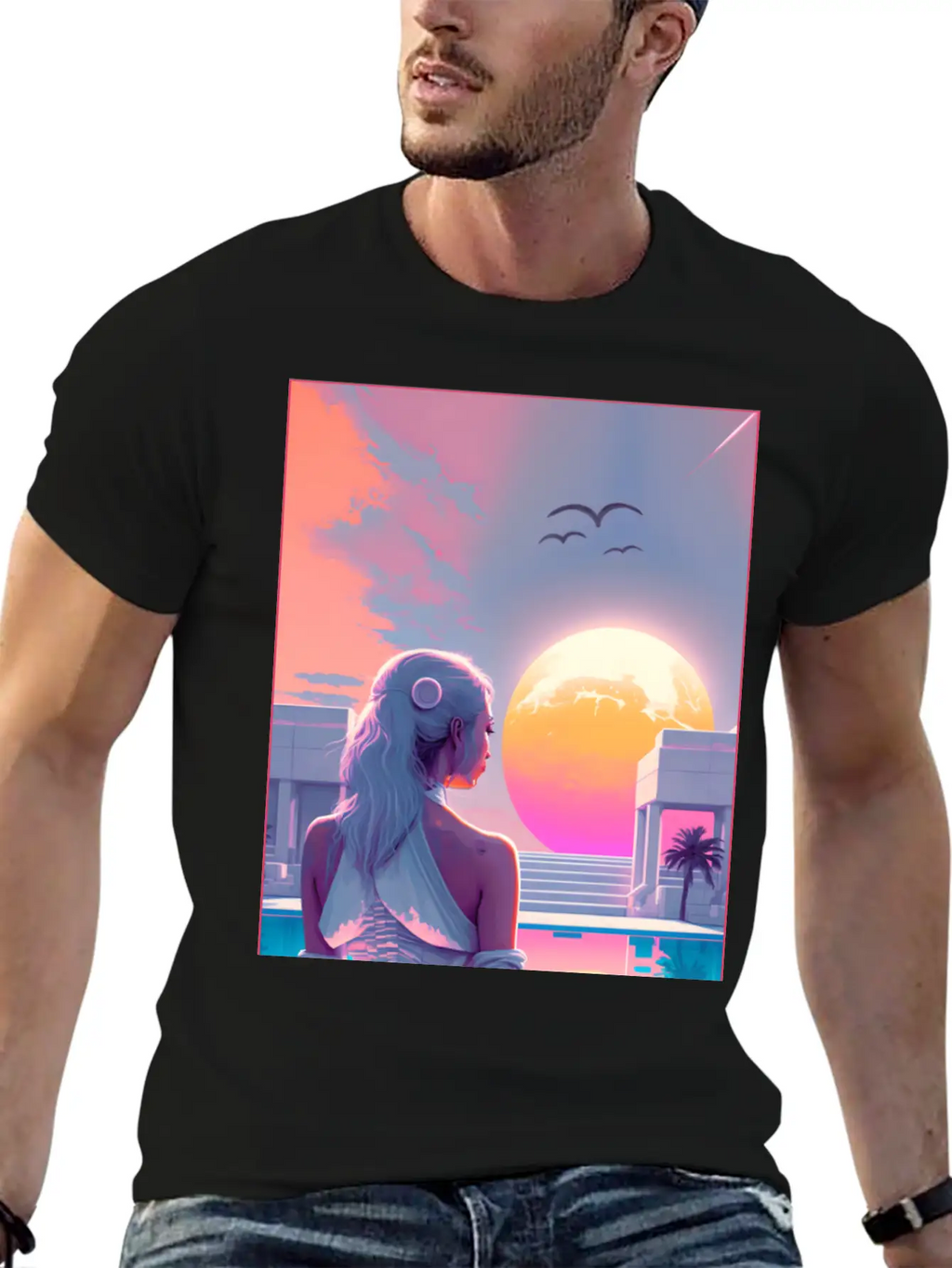 MoonLight - Vaporwave Style Casual Graphic T-Shirt – Simple And Comfortable Daily Wear