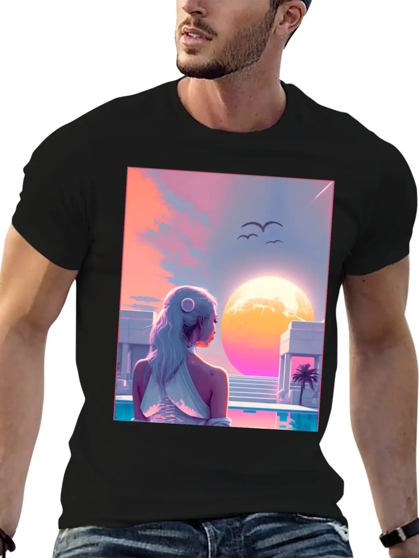 MoonLight - Vaporwave Style Casual Graphic T-Shirt – Simple And Comfortable Daily Wear