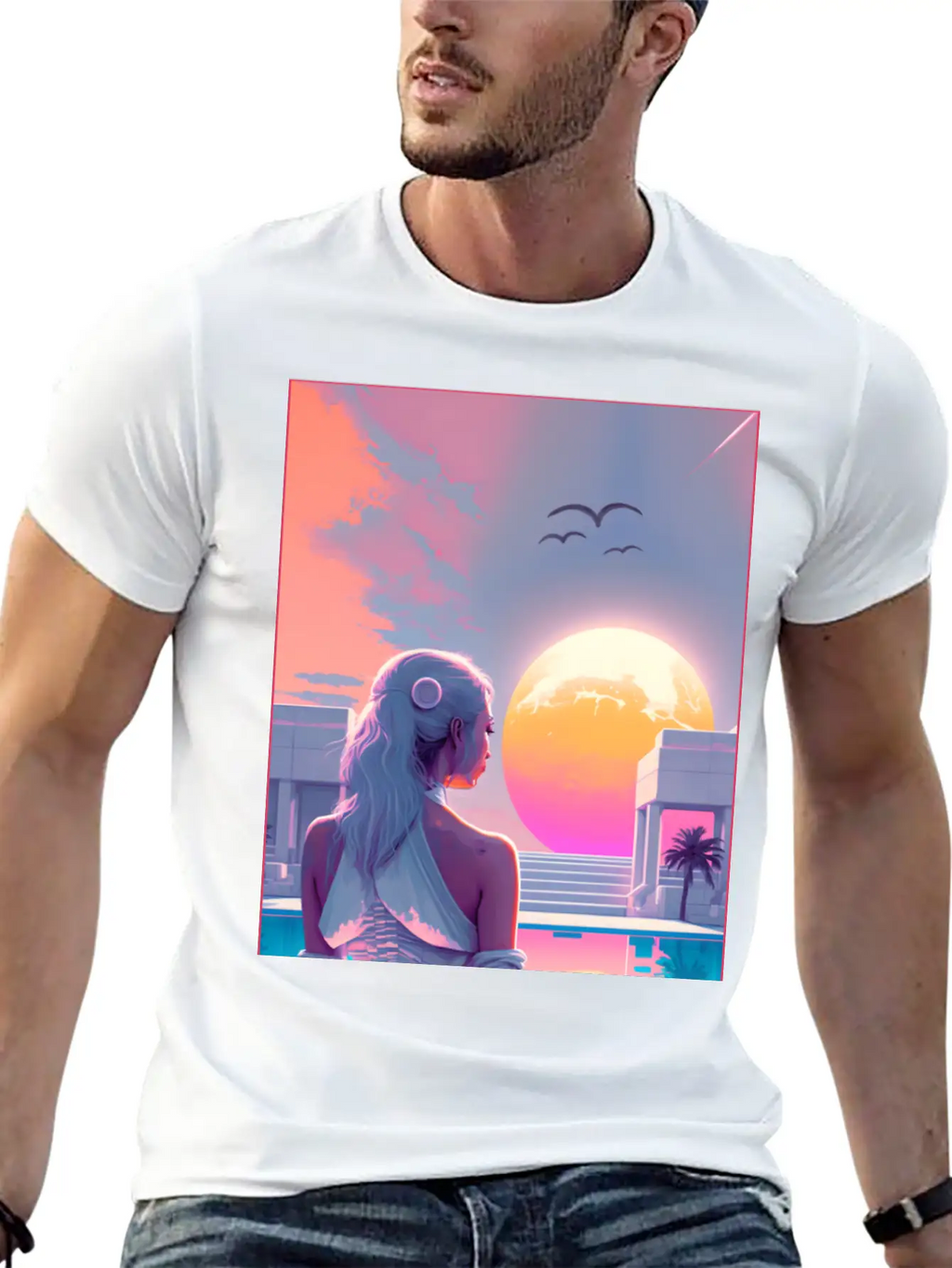 MoonLight - Vaporwave Style Casual Graphic T-Shirt – Simple And Comfortable Daily Wear