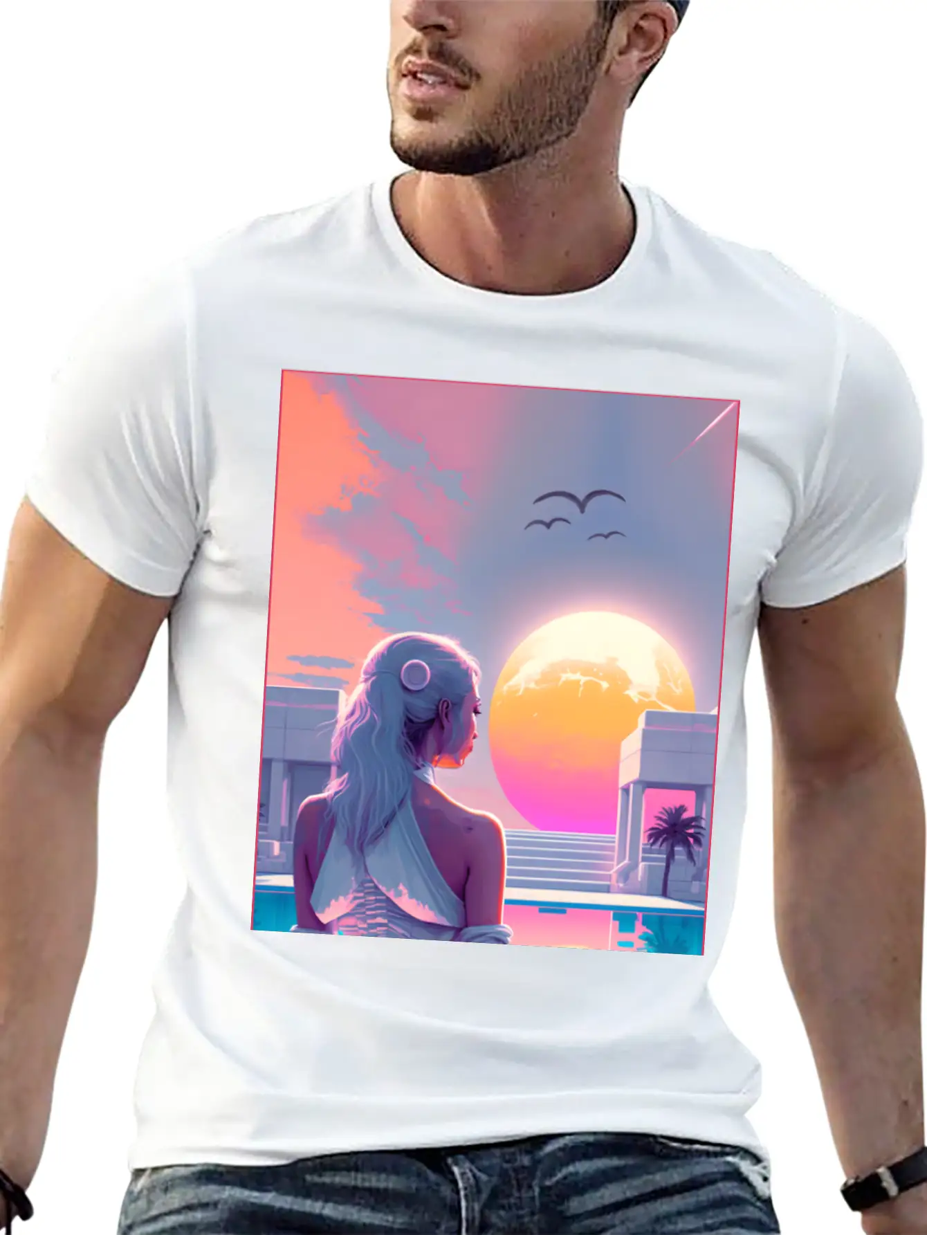 MoonLight - Vaporwave Style Casual Graphic T-Shirt – Simple And Comfortable Daily Wear