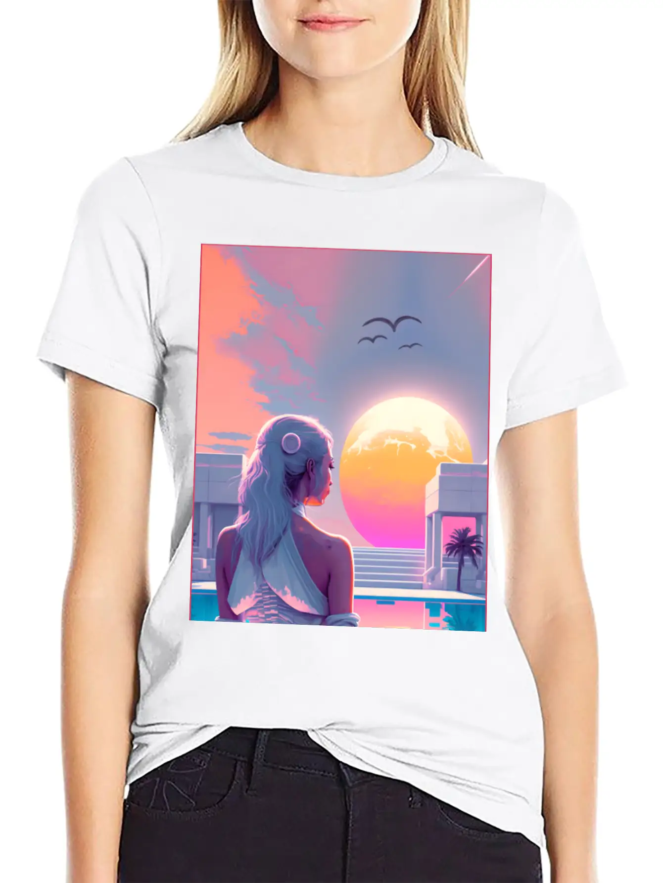 MoonLight - Vaporwave Style Casual Graphic T-Shirt – Simple And Comfortable Daily Wear