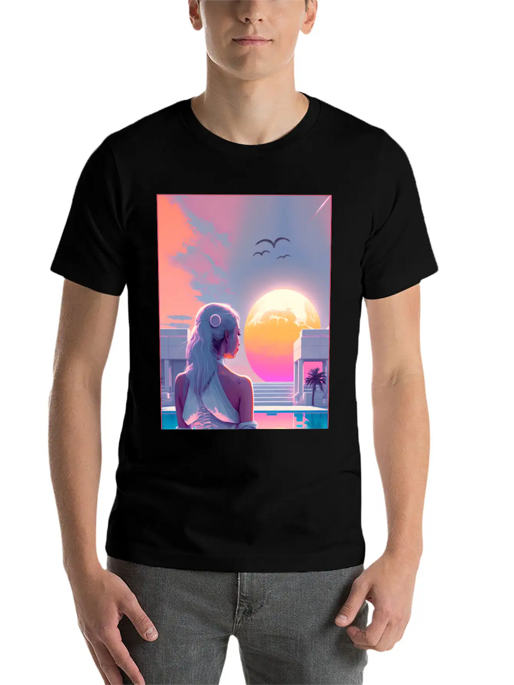 MoonLight - Vaporwave Style Casual Graphic T-Shirt – Simple And Comfortable Daily Wear