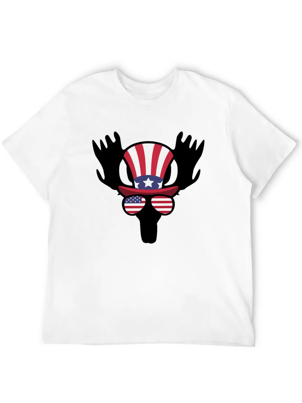 Moose Happy 4th Of July Stylish Everyday T-Shirt – Unisex Basic Cotton Tee