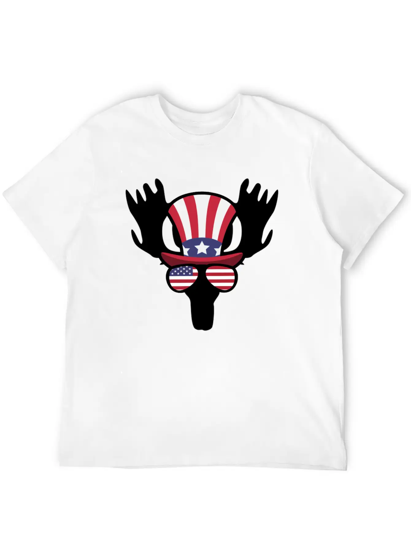 Moose Happy 4th Of July Stylish Everyday T-Shirt – Unisex Basic Cotton Tee