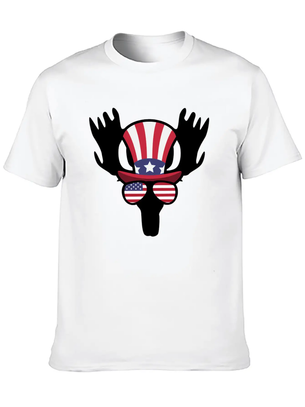 Moose Happy 4th Of July Stylish Everyday T-Shirt – Unisex Basic Cotton Tee