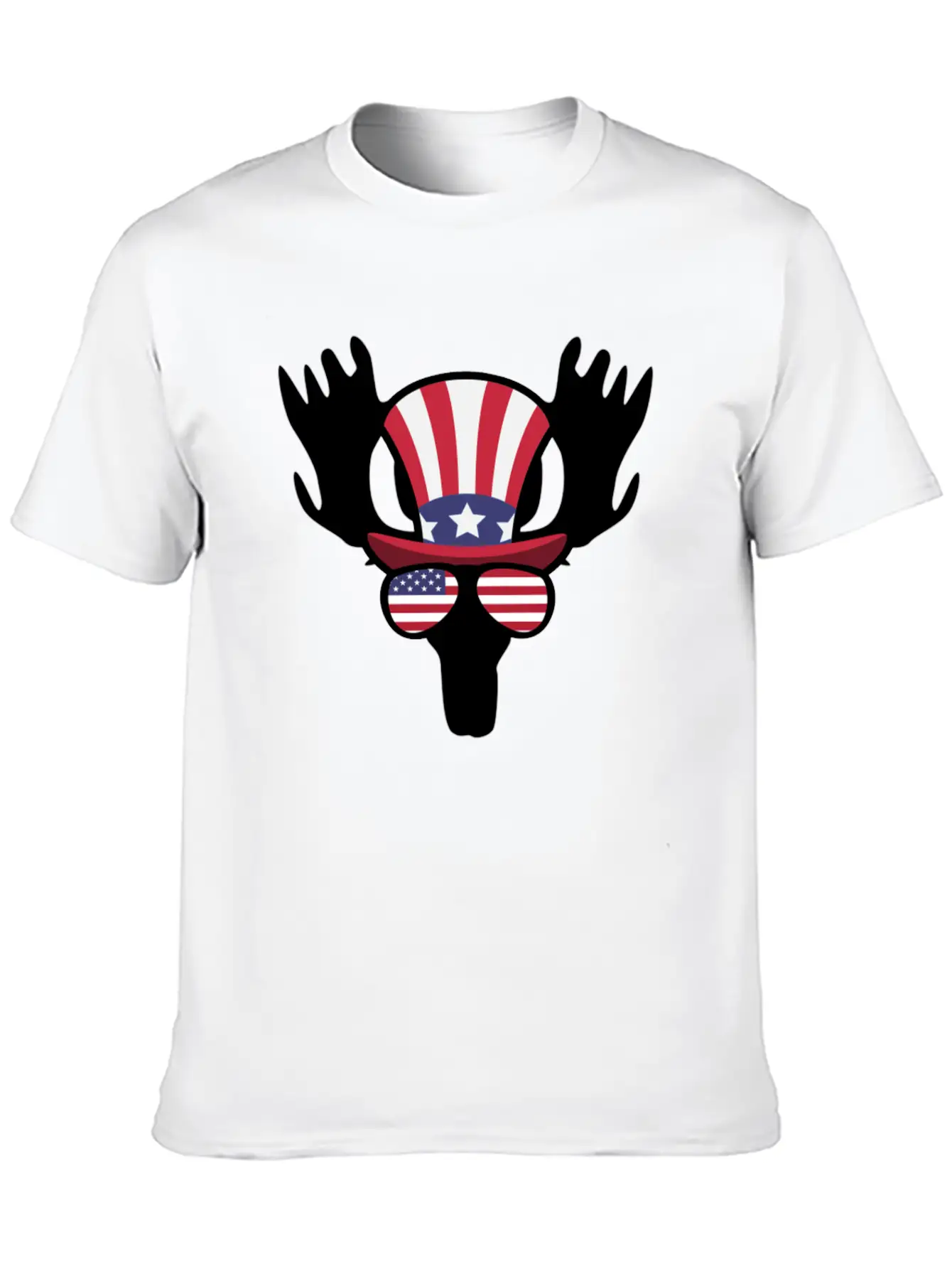 Moose Happy 4th Of July Stylish Everyday T-Shirt – Unisex Basic Cotton Tee