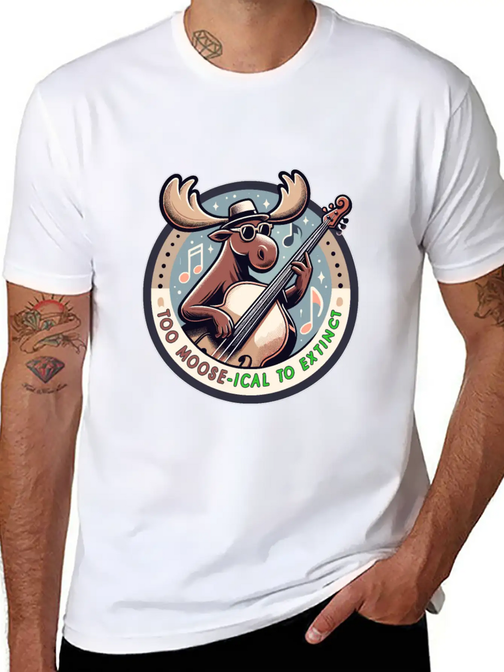 Mooseical Maestro, Strumming Strings Unisex Casual T-Shirt – Clean Design For Daily Comfort