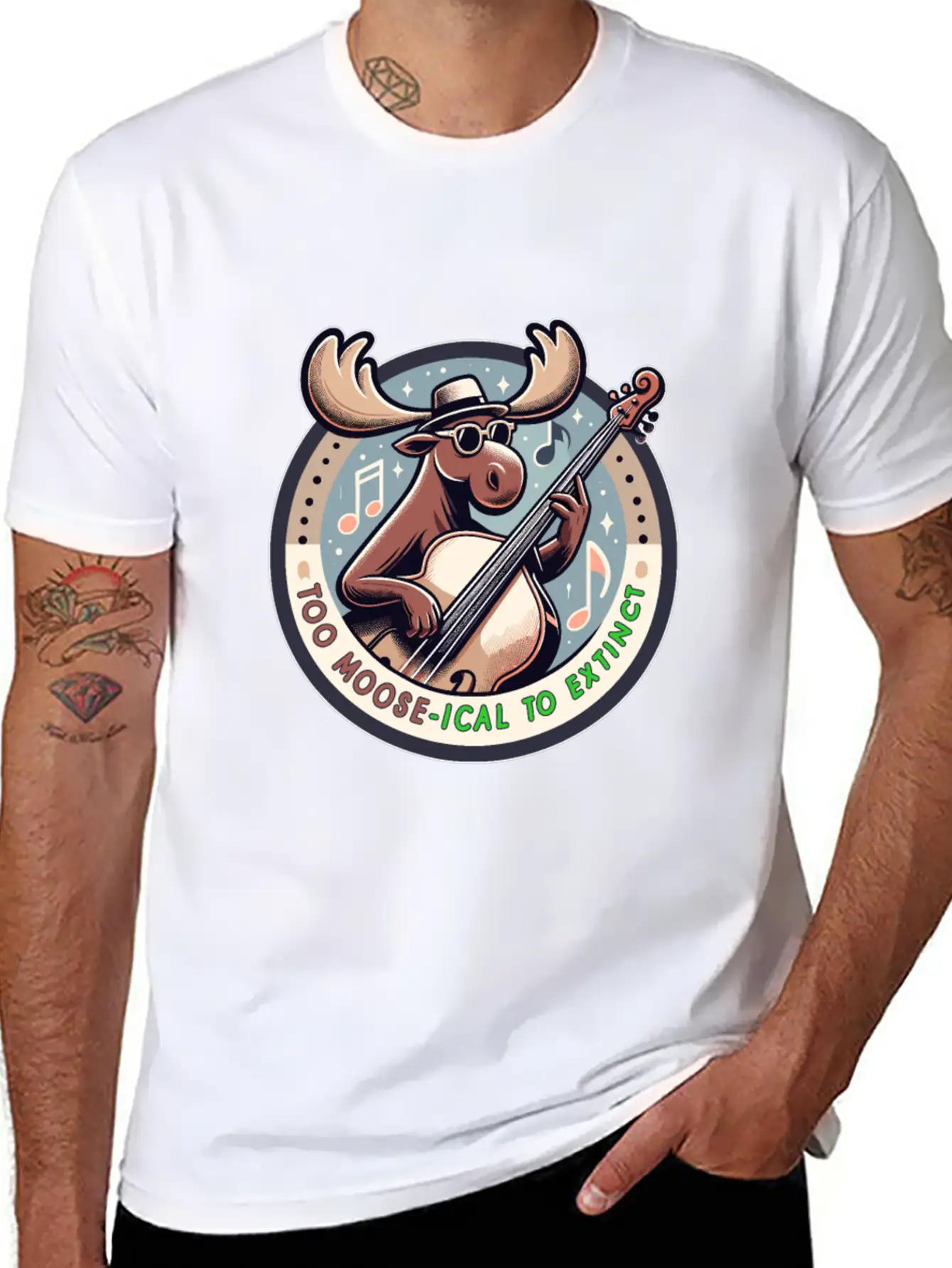 Mooseical Maestro, Strumming Strings Unisex Casual T-Shirt – Clean Design For Daily Comfort