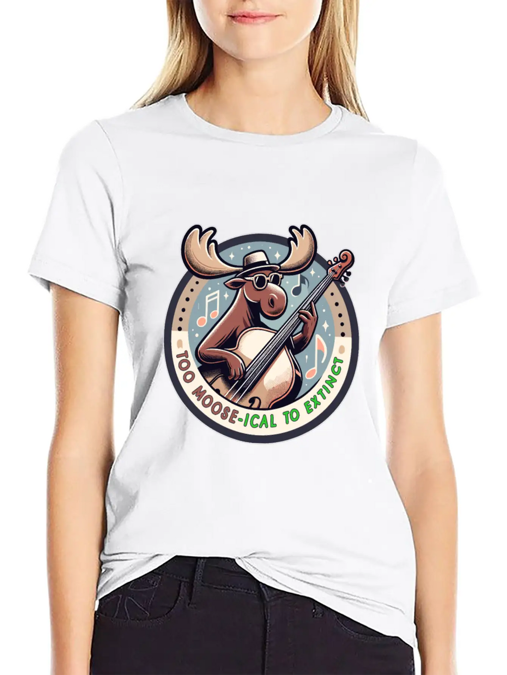 Mooseical Maestro, Strumming Strings Unisex Casual T-Shirt – Clean Design For Daily Comfort