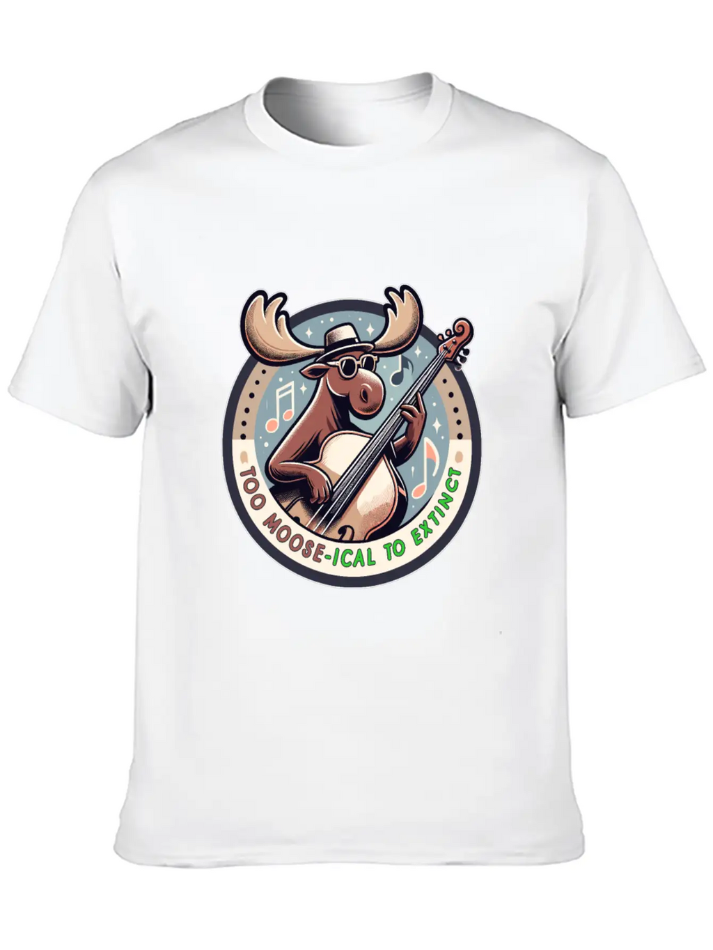 Mooseical Maestro, Strumming Strings Unisex Casual T-Shirt – Clean Design For Daily Comfort