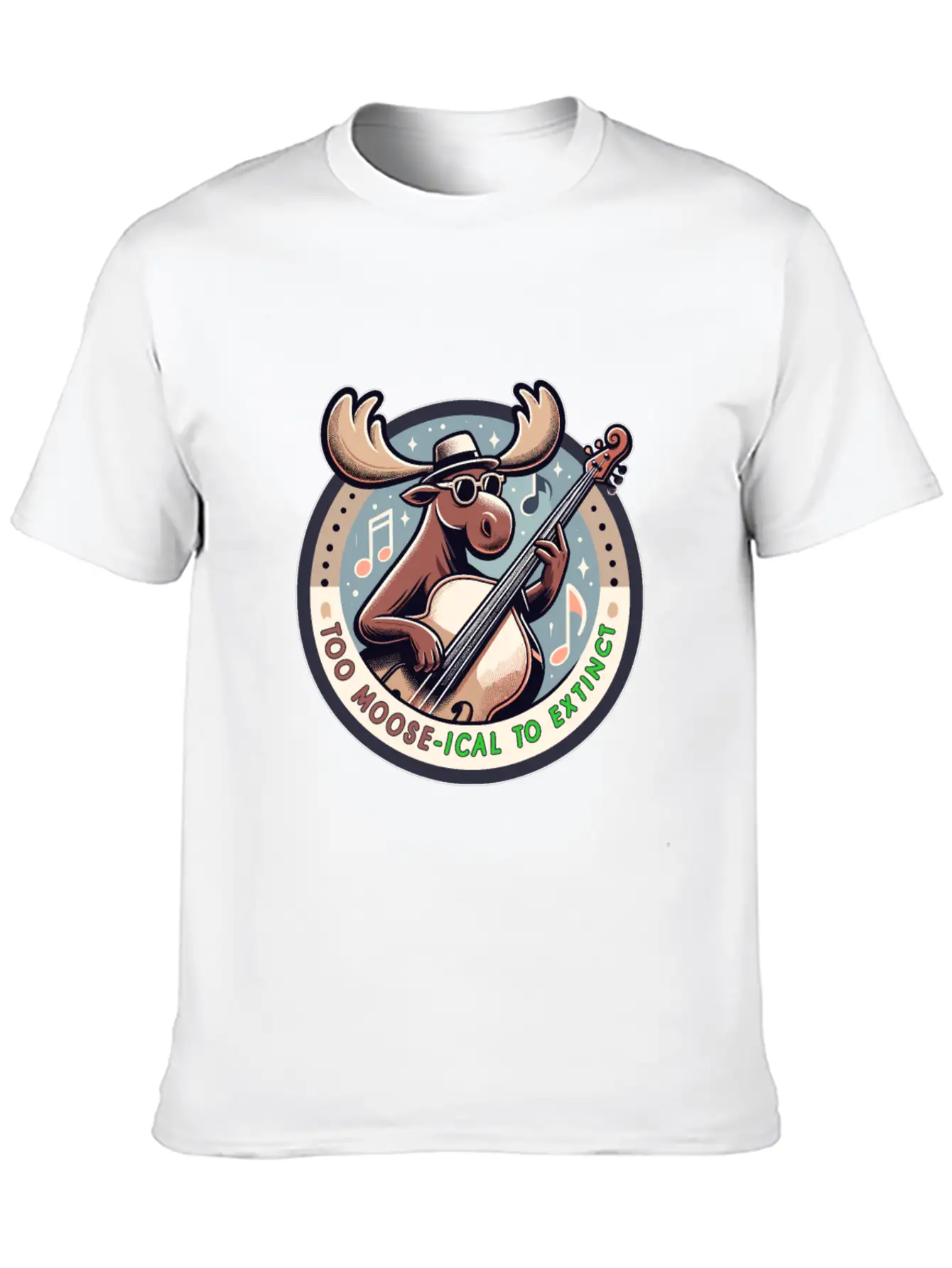 Mooseical Maestro, Strumming Strings Unisex Casual T-Shirt – Clean Design For Daily Comfort
