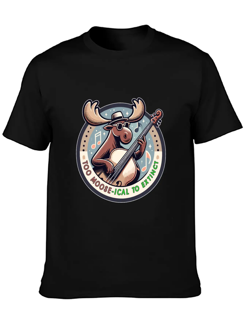 Mooseical Maestro, Strumming Strings Unisex Casual T-Shirt – Clean Design For Daily Comfort